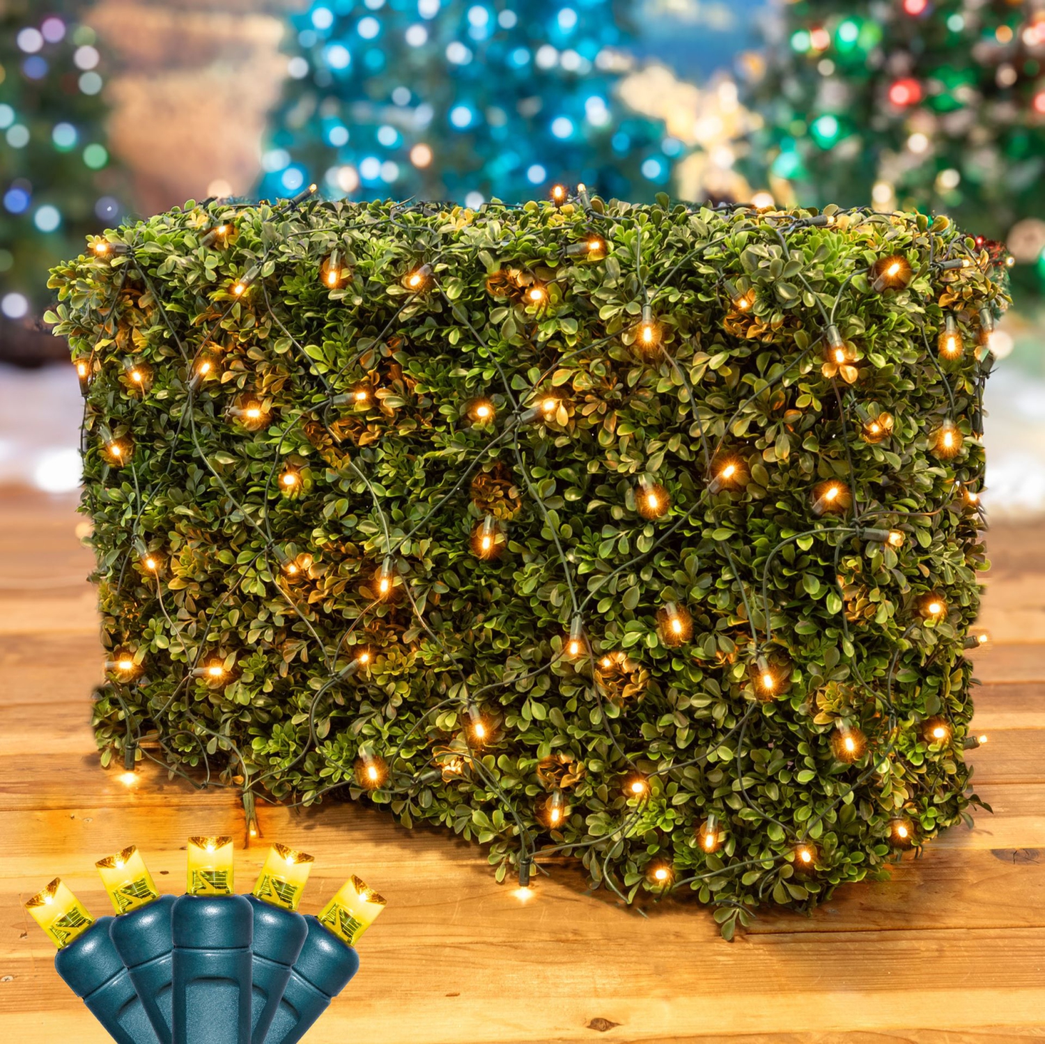 Novelty Lights 4x6 Net Lights, 100 LEDs with 4 Inch Spacing, 5mm Wide Angle Bulbs, Connectable End To End, Outdoor Weather Resistant Tree and Bush