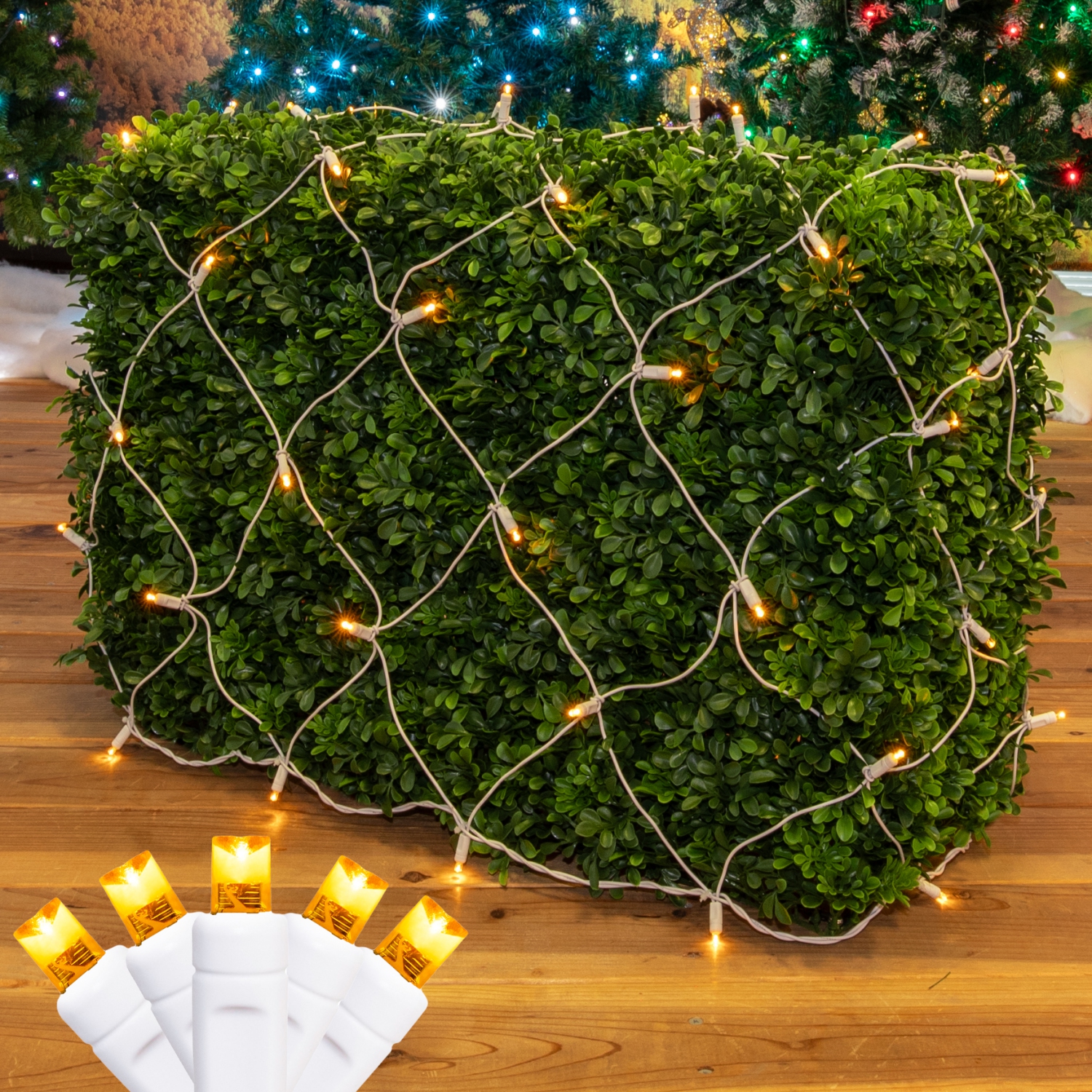 Novelty Lights 4x6 Net Lights, 100 LEDs with 4 Inch Spacing, 5mm Wide Angle Bulbs, Connectable End To End, Outdoor Weather Resistant Tree and Bush