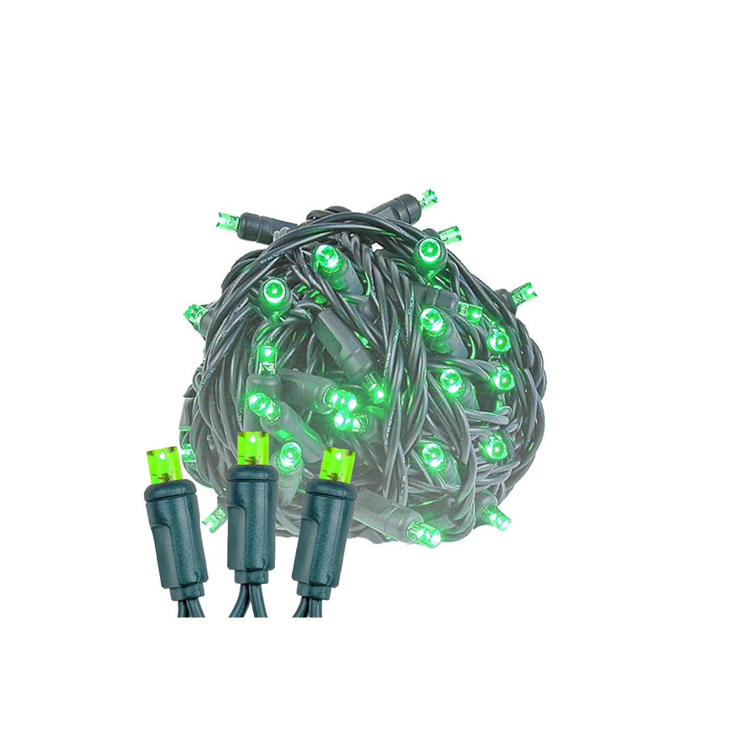 Novelty Lights 17ft 50 LED Christmas Lights Outdoor/Indoor, 4" Spacing, Green Wire String Lights for Festive Xmas Lighting, IP55, UL Listed,