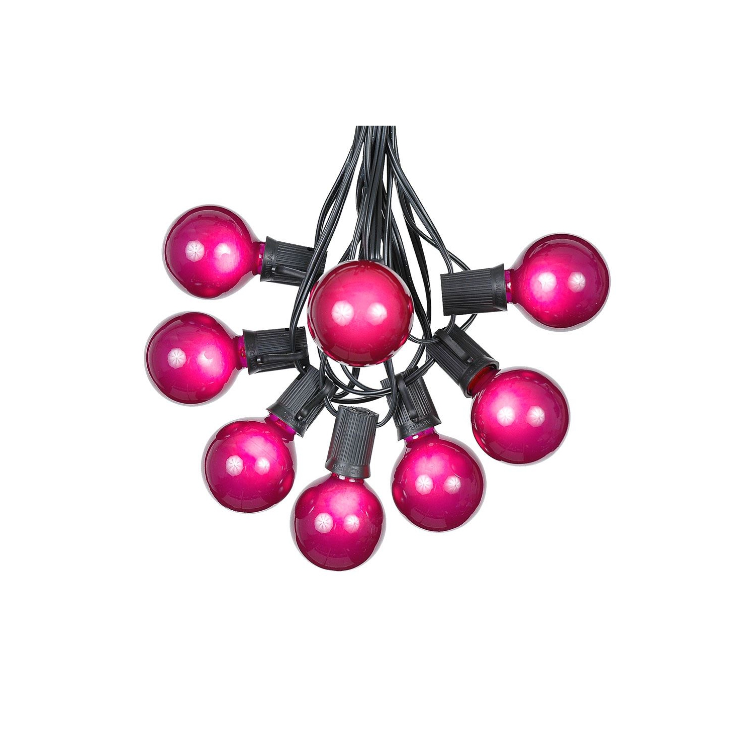 G50 Patio String Lights with 25 Clear Globe Bulbs – Outdoor String Lights – Market Bistro Café Hanging String Lights – Patio Garden Umbrella Globe