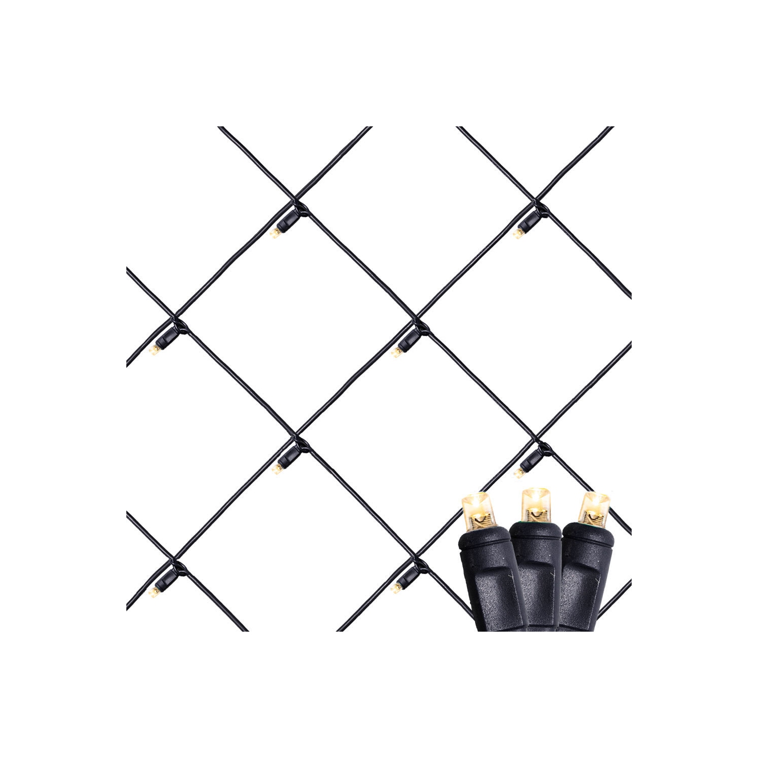 Novelty Lights 4x6 Net Lights, 100 LEDs with 4 Inch Spacing, 5mm Wide Angle Bulbs, Connectable End To End, Outdoor Weather Resistant Tree and Bush