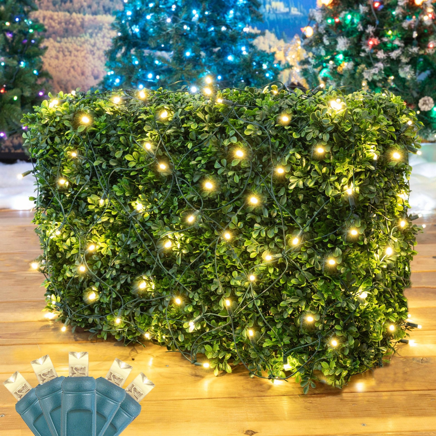Novelty Lights 4x6 Net Lights, 100 LEDs with 4 Inch Spacing, 5mm Wide Angle Bulbs, Connectable End To End, Outdoor Weather Resistant Tree and Bush