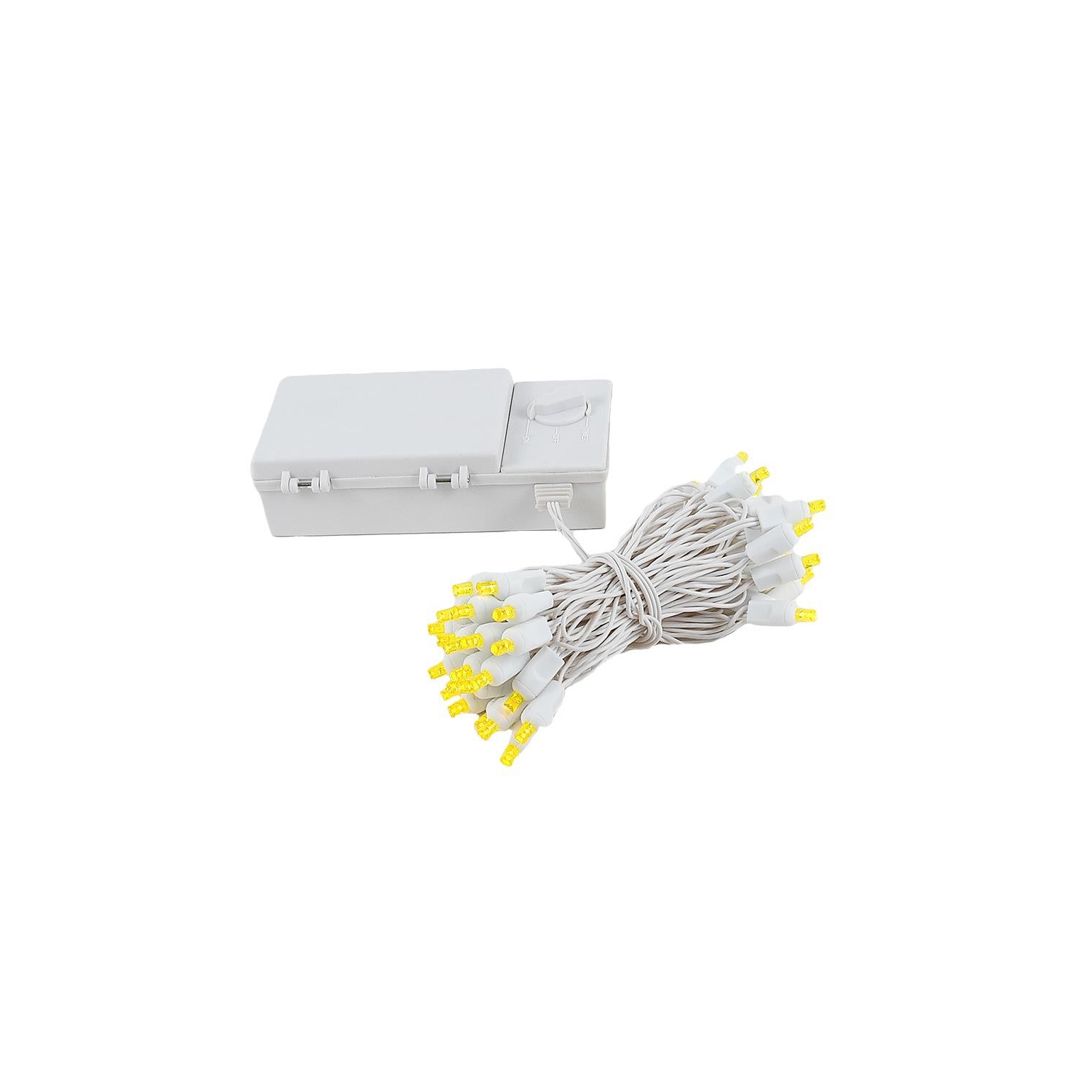 Novelty Lights Battery Operated LED Mini Lights 18 Feet, 50 Count Fairy Lights on White Wire, On/Off & Timer Modes, Indoor/Outdoor Use, 3x D-Cell