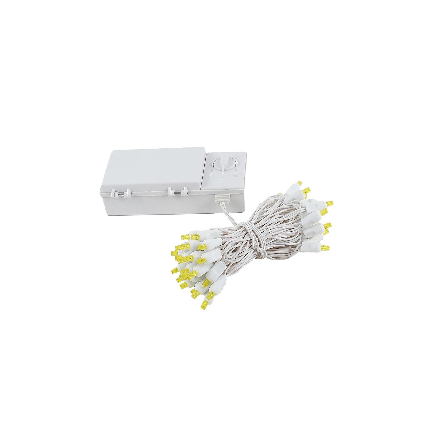 Novelty Lights Battery Operated LED Mini Lights 18 Feet, 50 Count Fairy Lights on White Wire, On/Off & Timer Modes, Indoor/Outdoor Use, 3x D-Cell