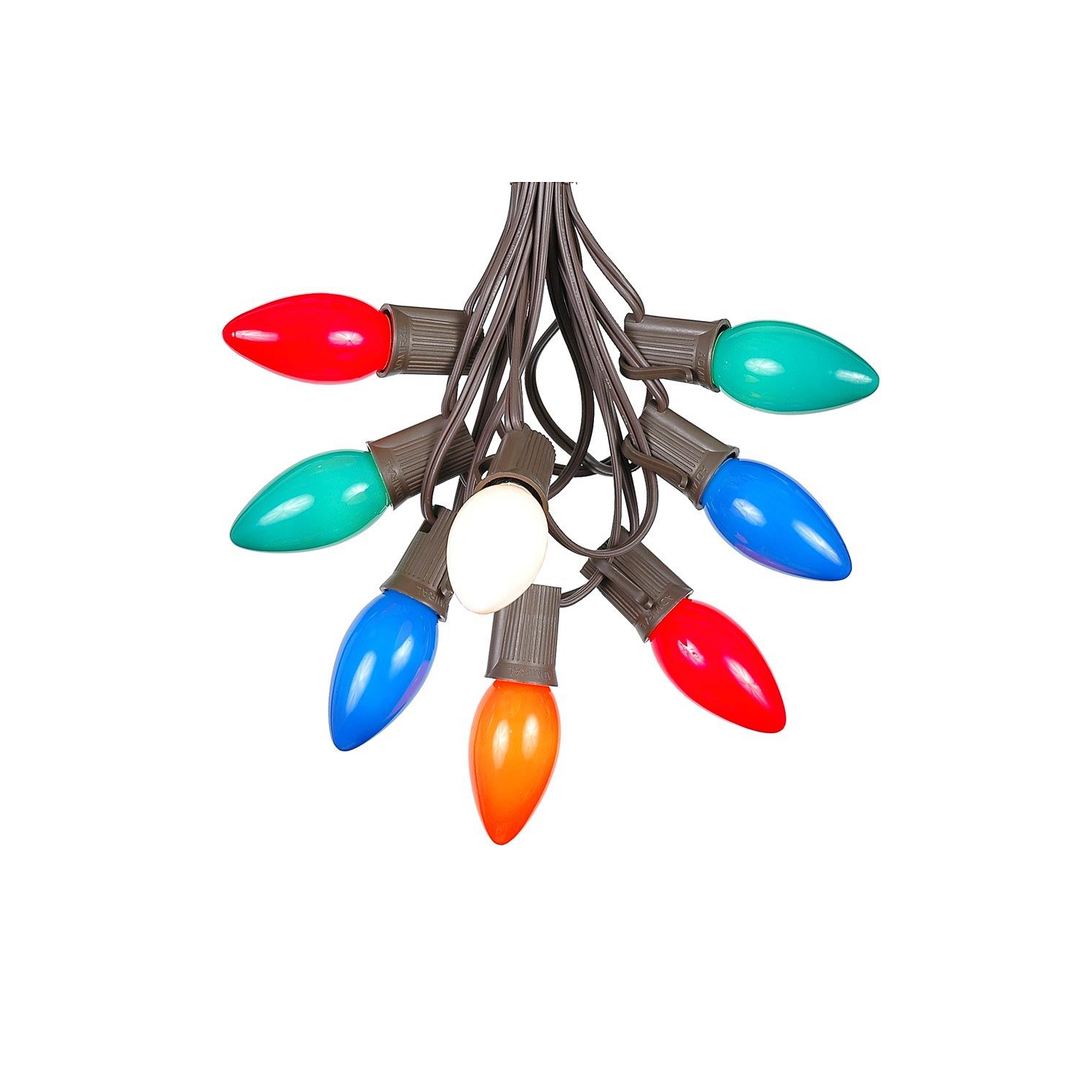 100 Foot C9 Ceramic Christmas String Light Set - Outdoor Christmas Light String - – Opaque Christmas Bulbs - Roofline Light String – Outdoor String