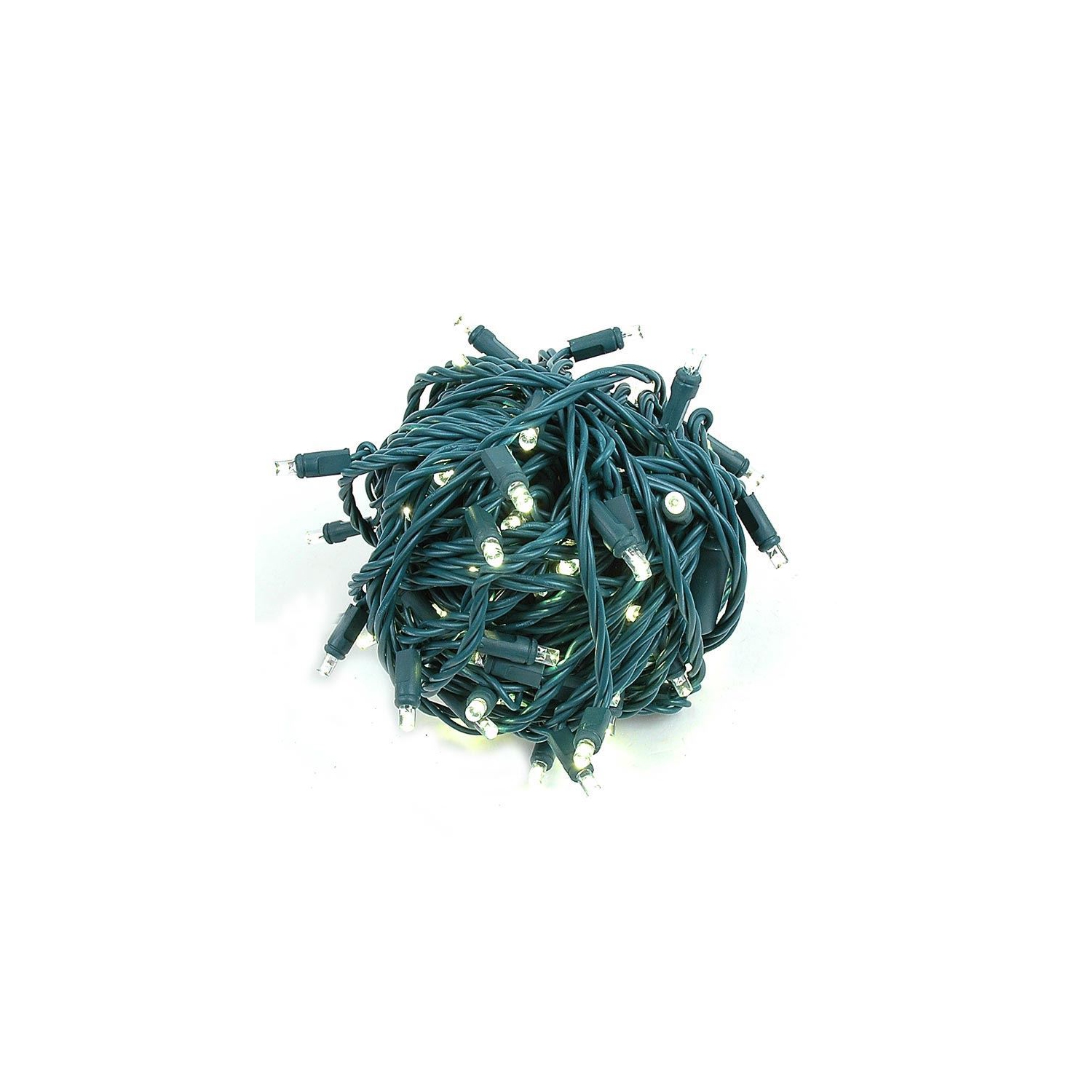 Mini lumières de Noël coaxiales 50&nbsp;pi 100 LED sur fil vert, espacement de 6&nbsp;po, guirlande de lumières de Noël intérieure/extérieure de