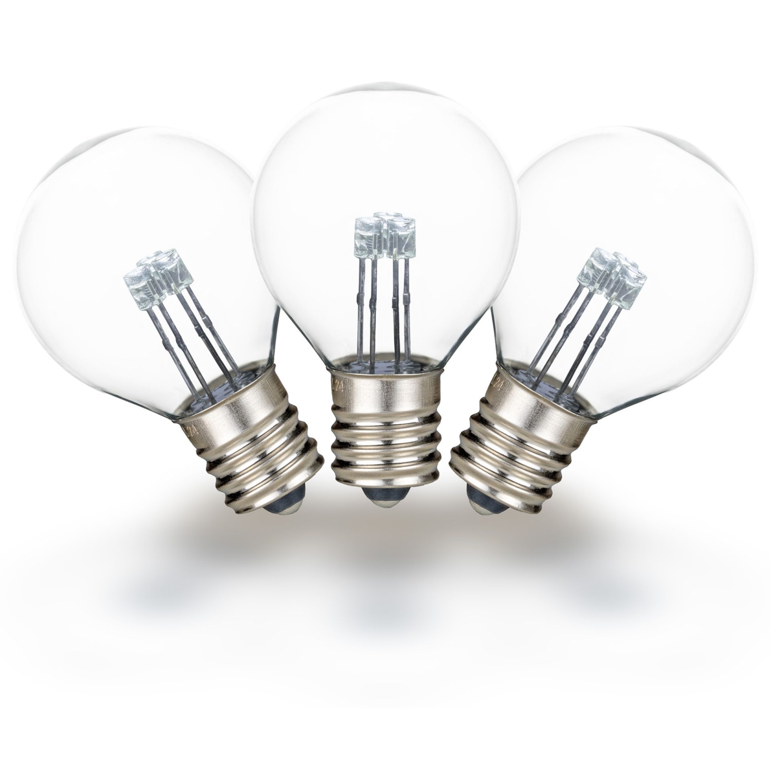 Novelty Lights 25 Pack G30 Glass LED Globe Bulbs, String Light Replacement Bulbs, E12 Candelabra Base, Energy Efficient Outdoor Patio Lighting