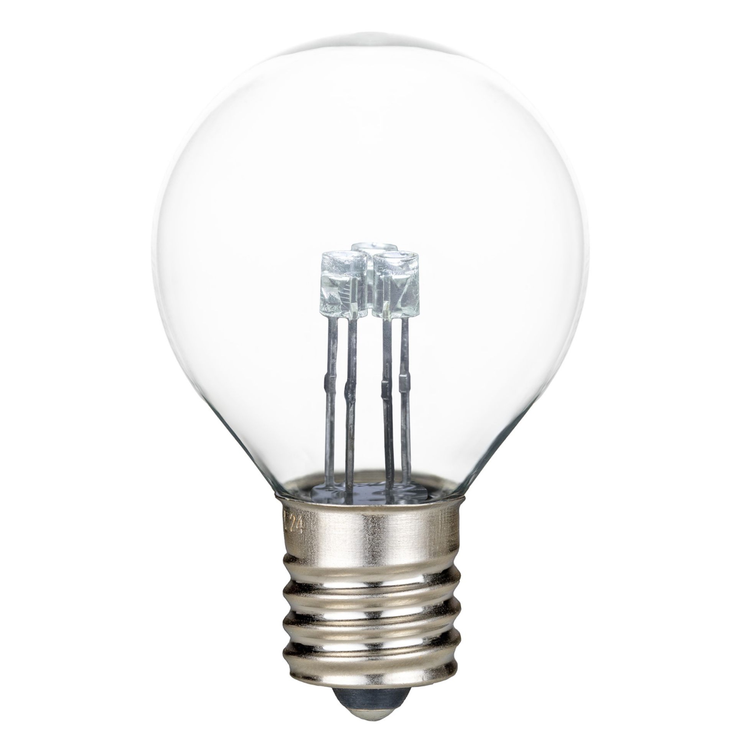 Novelty Lights 25 Pack G30 Glass LED Globe Bulbs, String Light Replacement Bulbs, E12 Candelabra Base, Energy Efficient Outdoor Patio Lighting