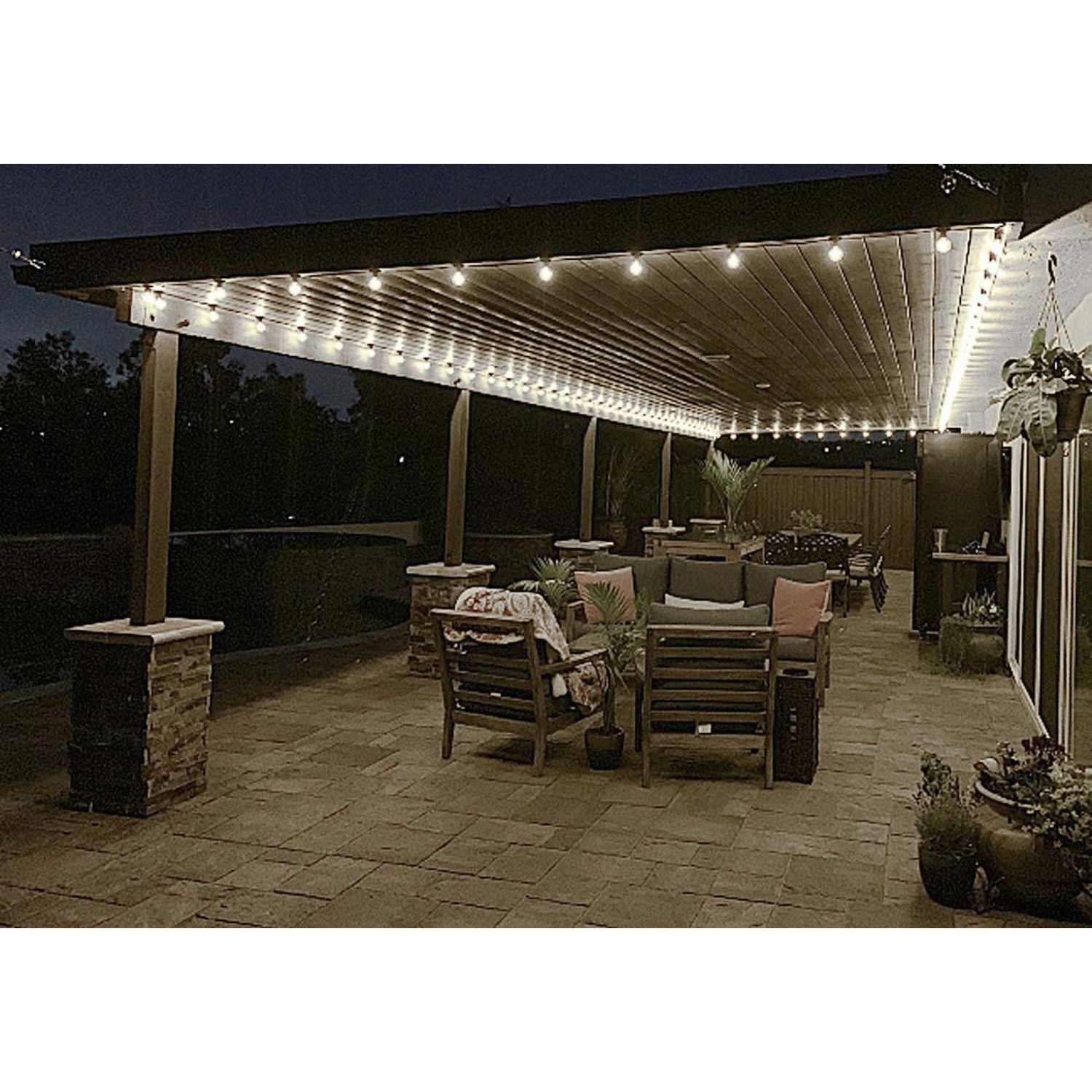 Novelty Lights 25 Pack G30 Glass LED Globe Bulbs, String Light Replacement Bulbs, E12 Candelabra Base, Energy Efficient Outdoor Patio Lighting