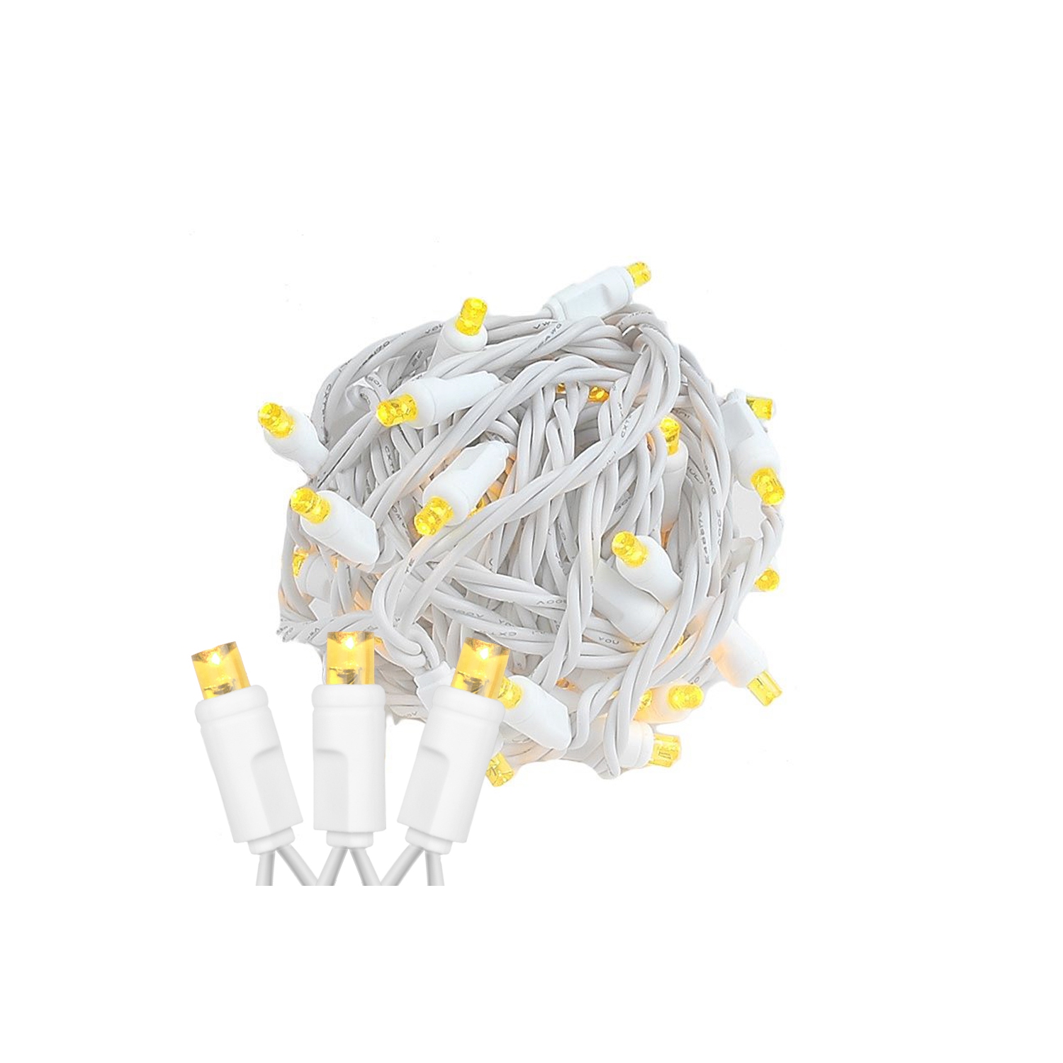 Guirlande de lumières de Noël 11&nbsp;pi de fantaisie, 50 ampoules LED sur fil blanc, espacement de 2,5&nbsp;po, éclairage intérieur de qualité