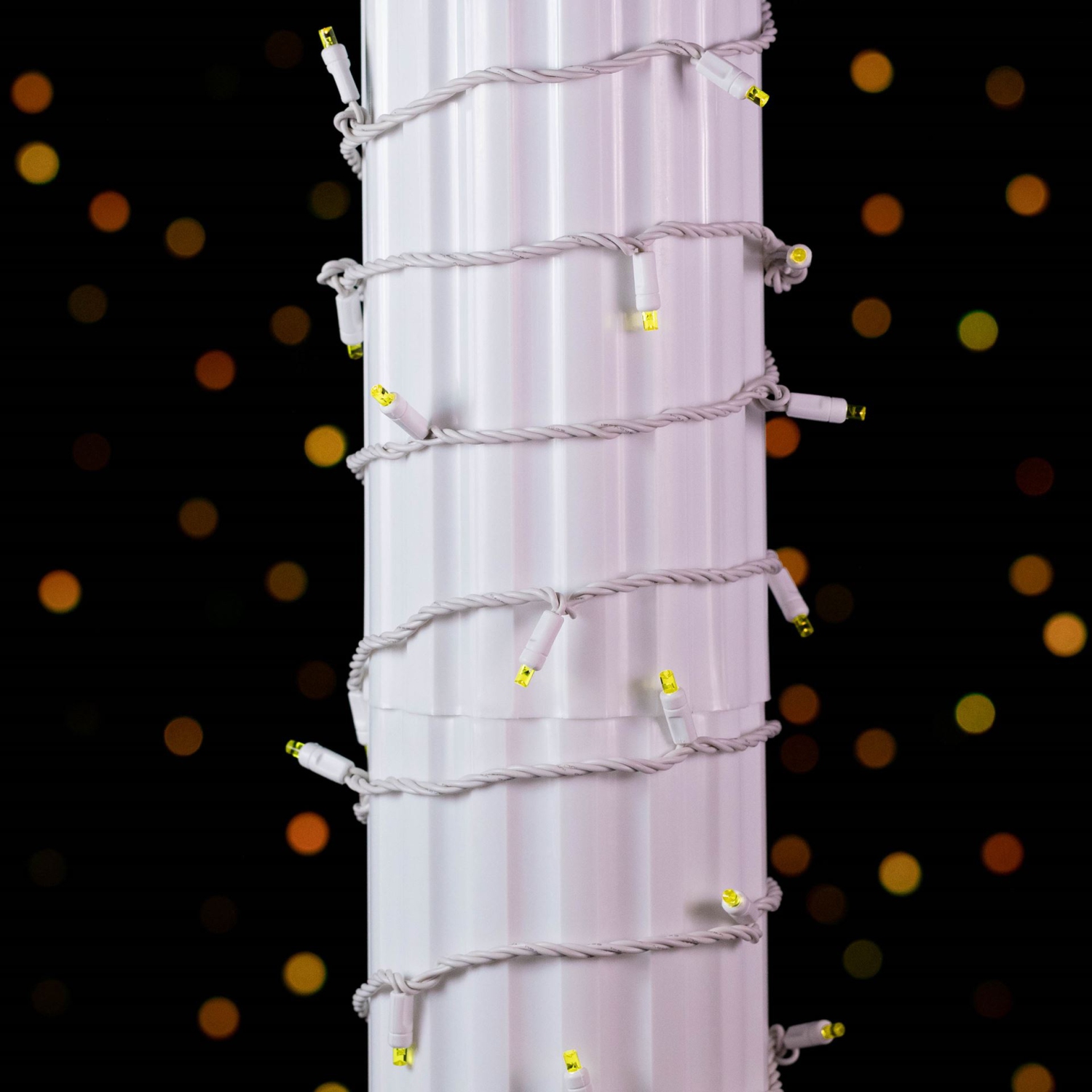 Guirlande de lumières de Noël 11&nbsp;pi de fantaisie, 50 ampoules LED sur fil blanc, espacement de 2,5&nbsp;po, éclairage intérieur de qualité