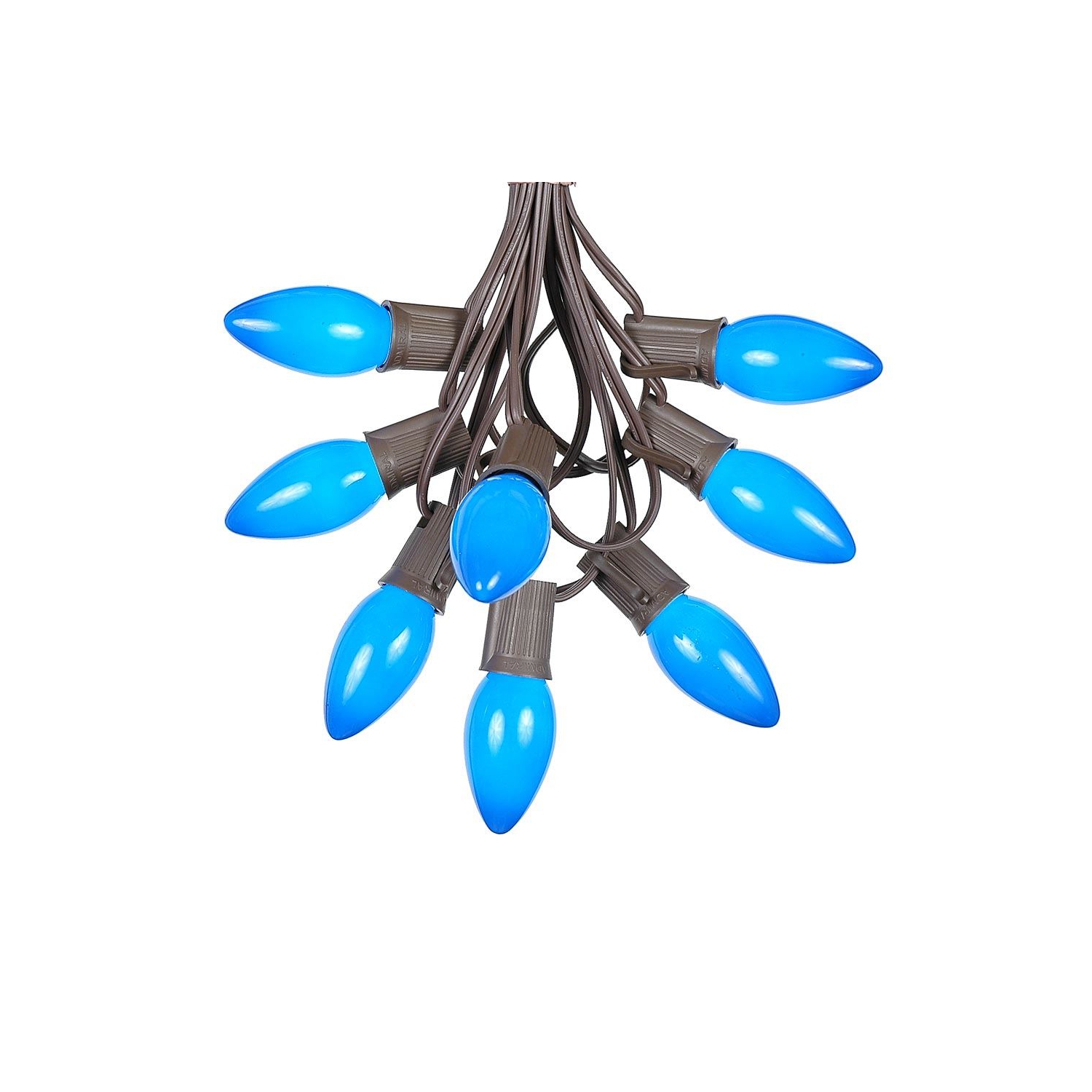 25 Foot C9 Ceramic Christmas String Light Set - Outdoor Christmas Light String - – Opaque Christmas Bulbs - Roofline Light String – Outdoor String