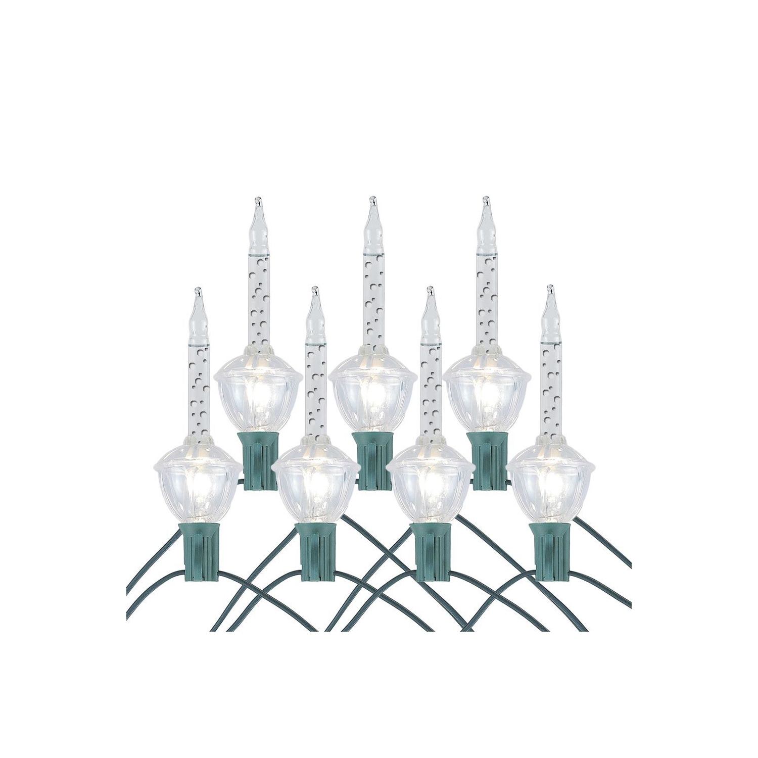 Novelty Lights Traditional Bubble Light Set, 6 Feet 7 Bulbs Red/Yellow Liquid with Multicolor Bases, 5 Watt E12/C7 Bulbs for Indoor Christmas Trees,