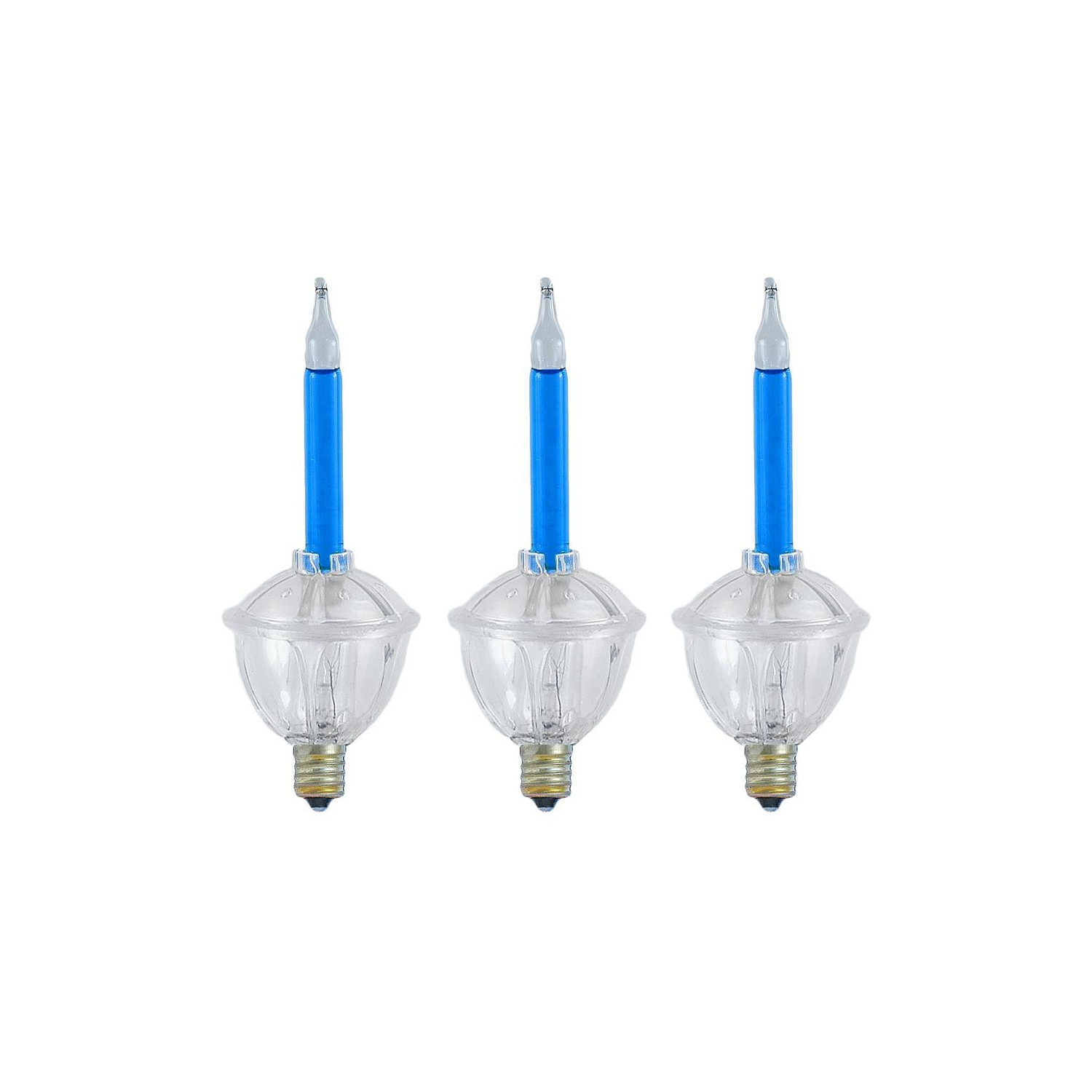 Lumières de fantaisie de rechange à bulles scintillantes, paquet de 3, ampoules des Fêtes en verre rétro avec liquide scintillant, 5 watts chacune,