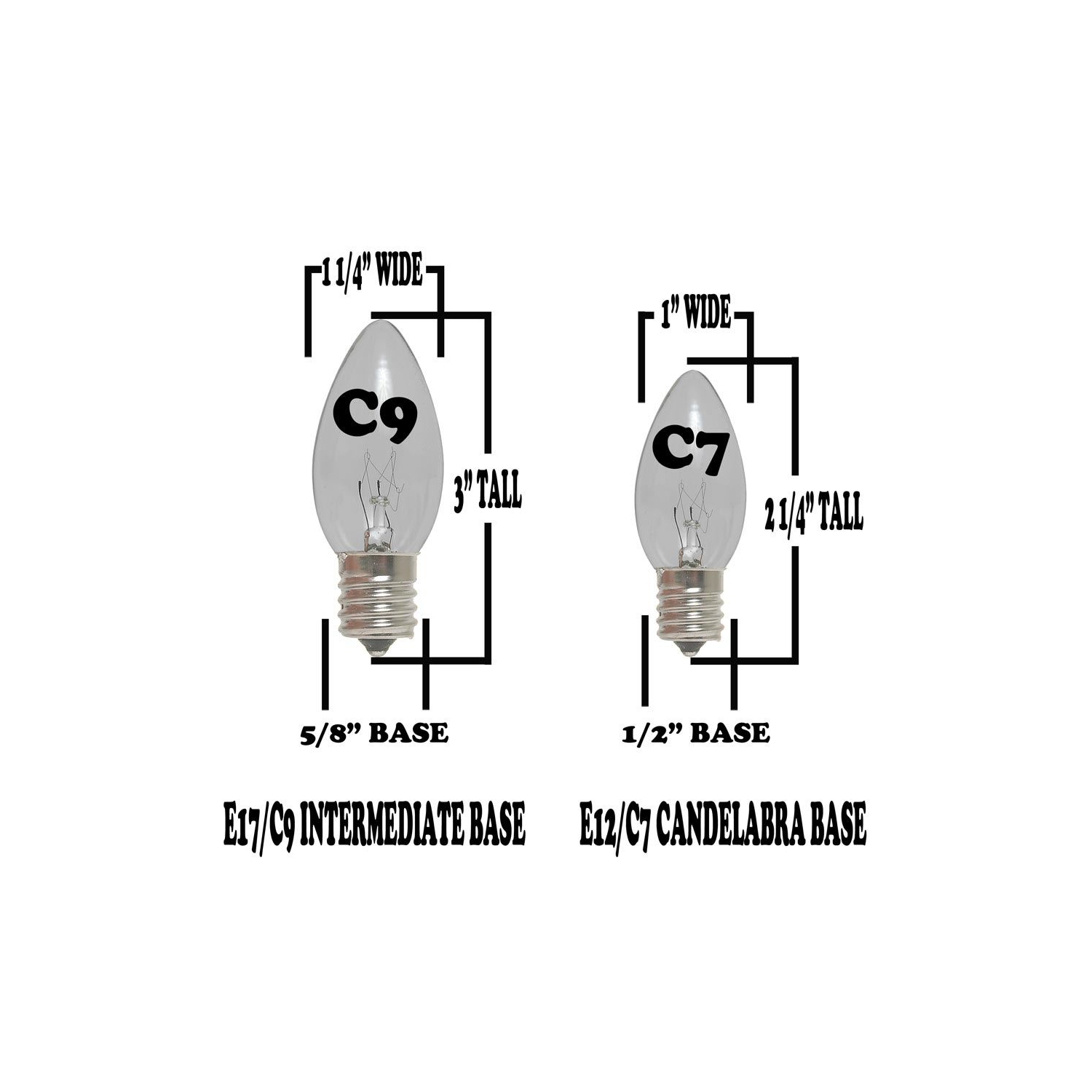 25 Foot C9 LED Outdoor Lighting Patio Christmas String Light Set, White Wire, 25 Bulbs