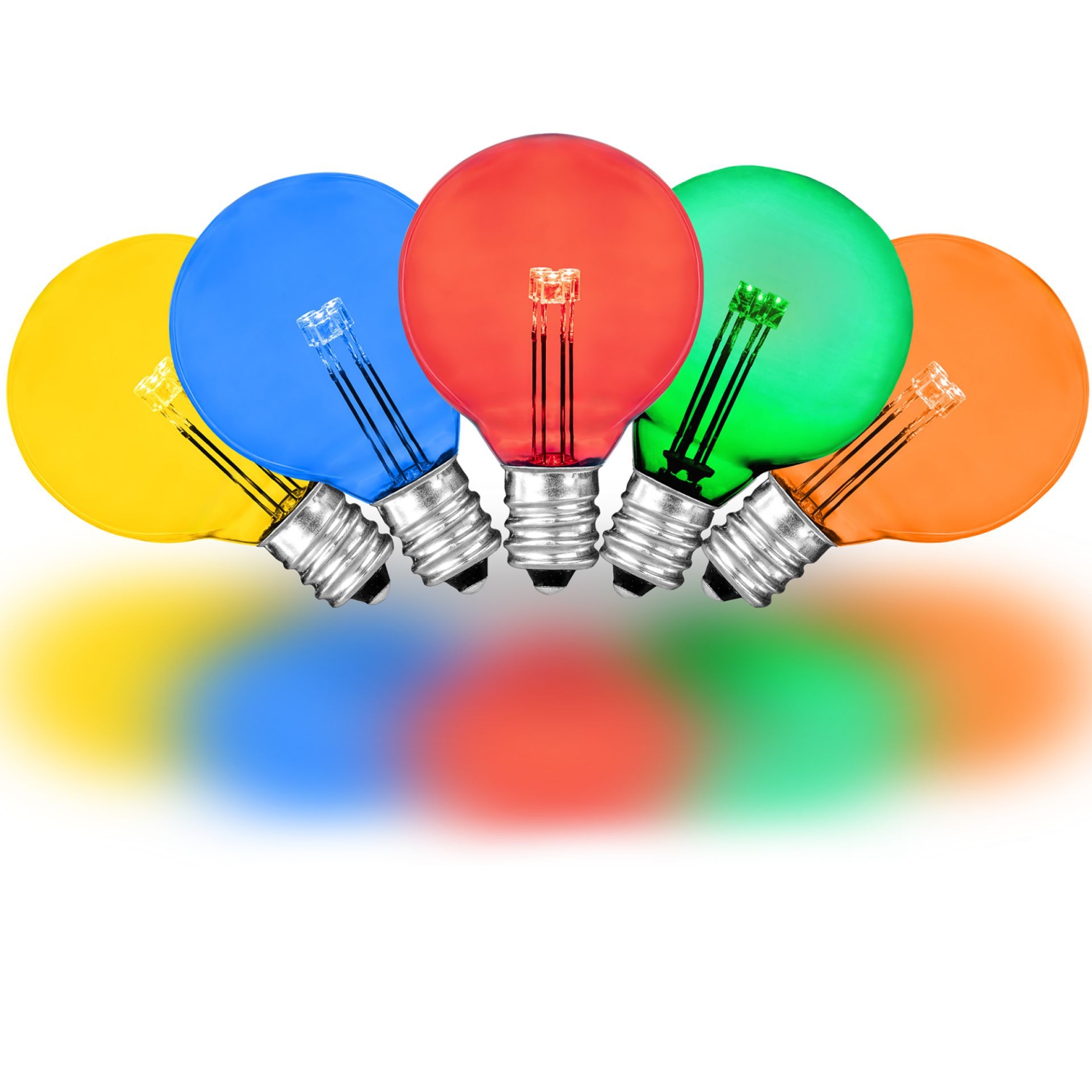 Novelty Lights 25 Pack G40 Glass LED Globe Bulbs, String Light Replacement Bulbs, E12 Candelabra Base, Energy Efficient Outdoor Patio Lighting