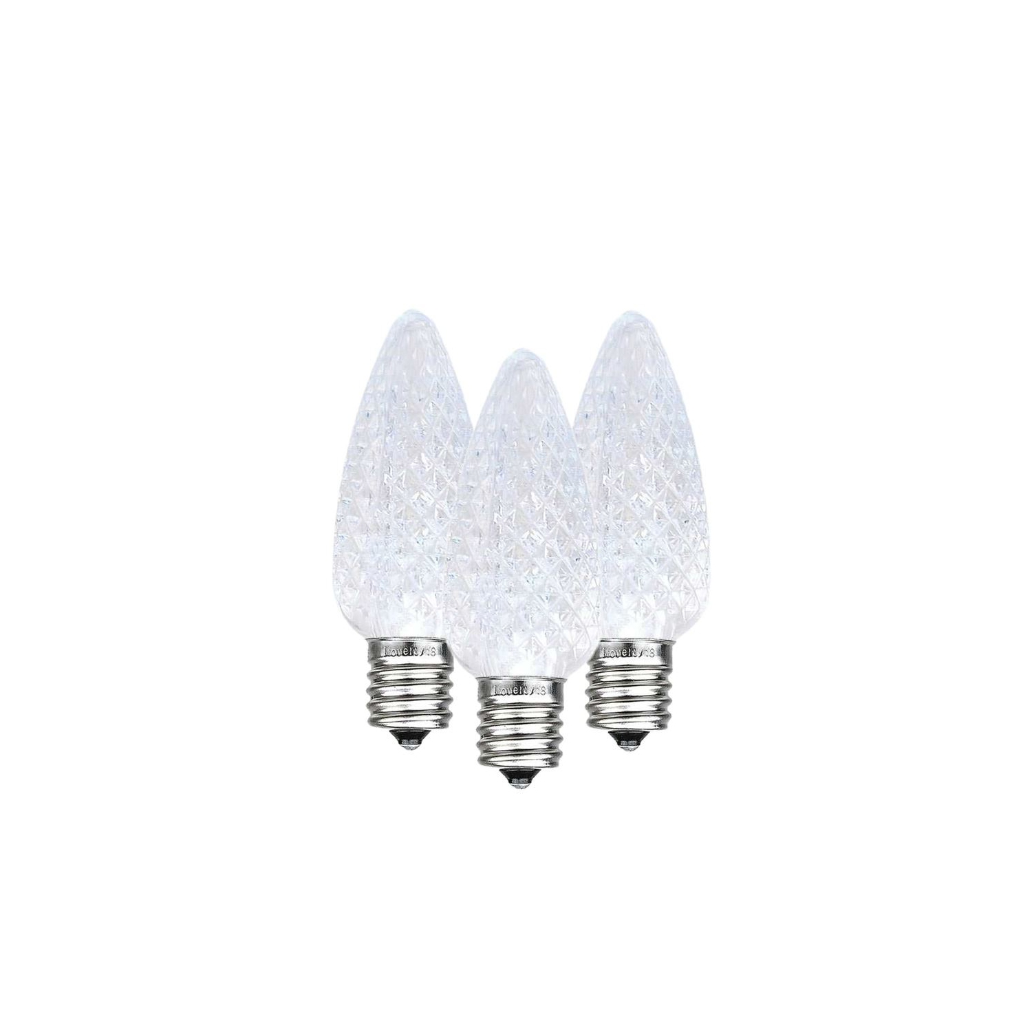 Novelty Lights 25PK C7 LED Faceted Ultra Bright Dimmable Outdoor Christmas Light Replacement Bulbs LED Replacement Bulbs, Led Bulbs, Outdoor Light Bulbs String Light Bulbs