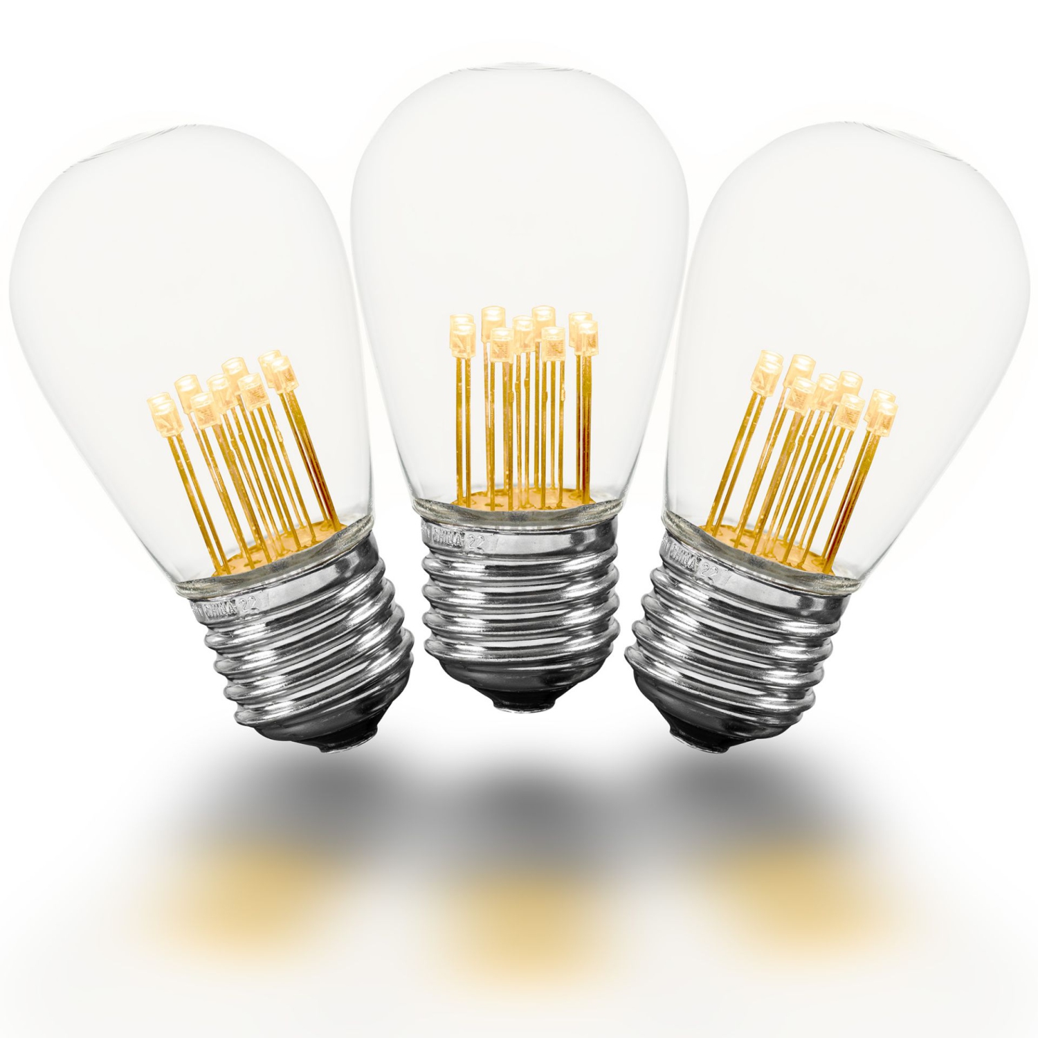 Novelty Lights LED S14 Outdoor Patio Edison Replacement Bulbs, E26 Medium Base, 1 Watt