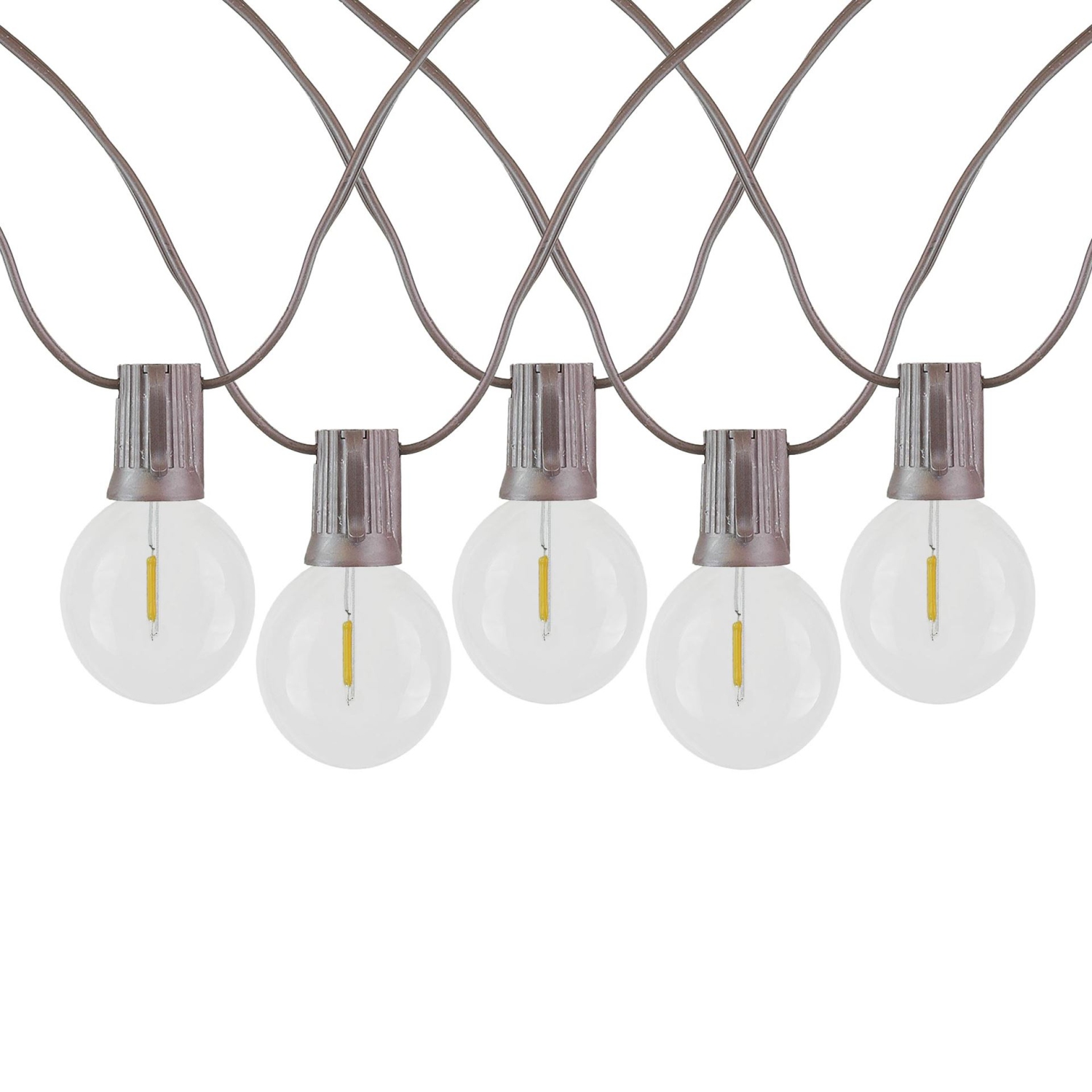 Novelty Lights G40 LED Patio String Light Sets, Warm White, Weather Resistant and Shatterproof Replaceable Plastic Globe Bulbs