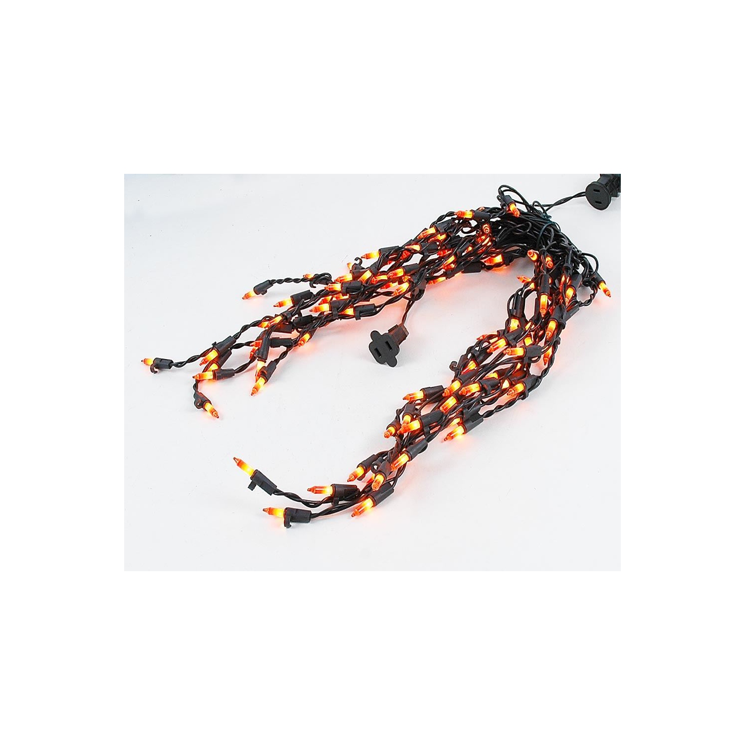 Novelty Lights 9 Foot Outdoor Halloween Icicle Light Set, Black Wire, Medium Drop, 100 Light