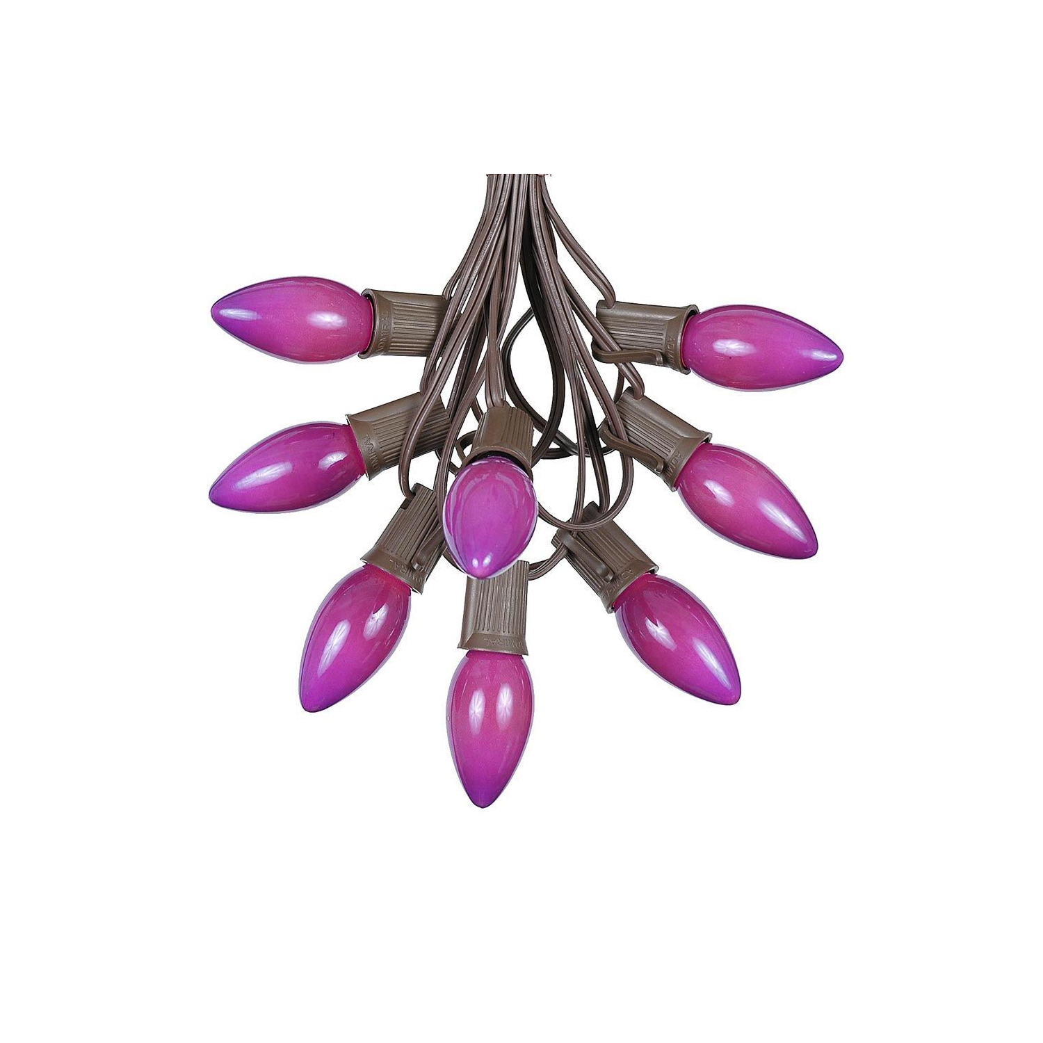 25 Foot C9 Ceramic Christmas String Light Set - Outdoor Christmas Light String - – Opaque Christmas Bulbs - Roofline Light String – Outdoor String