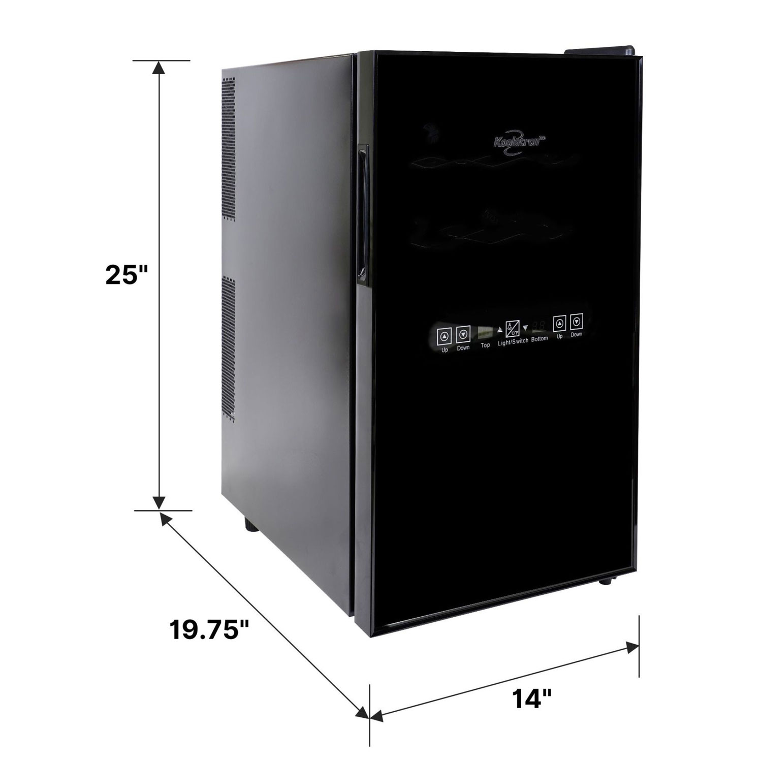 Cellier pour 18 bouteilles de 1,7 pi³ à deux températures de Koolatron - Noir