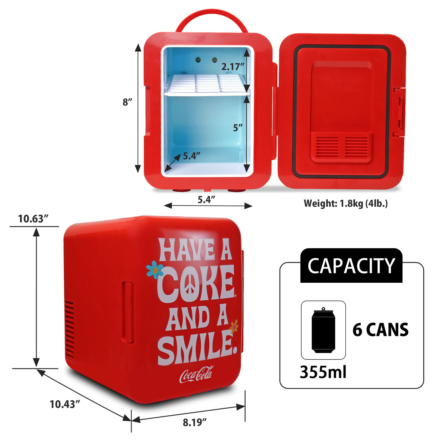 Coca-Cola 0.14 Cu. Ft. Portable Mini Fridge