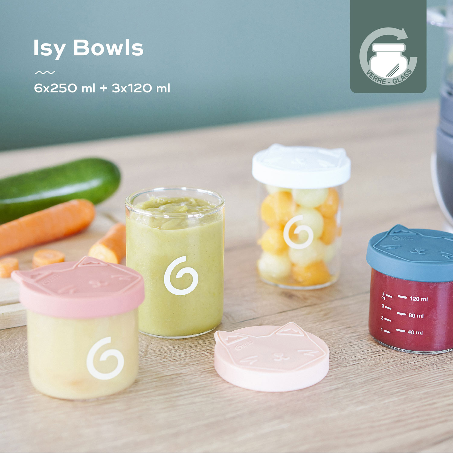 Babymoov Isy Glass Storage Bowl - 9-Pack