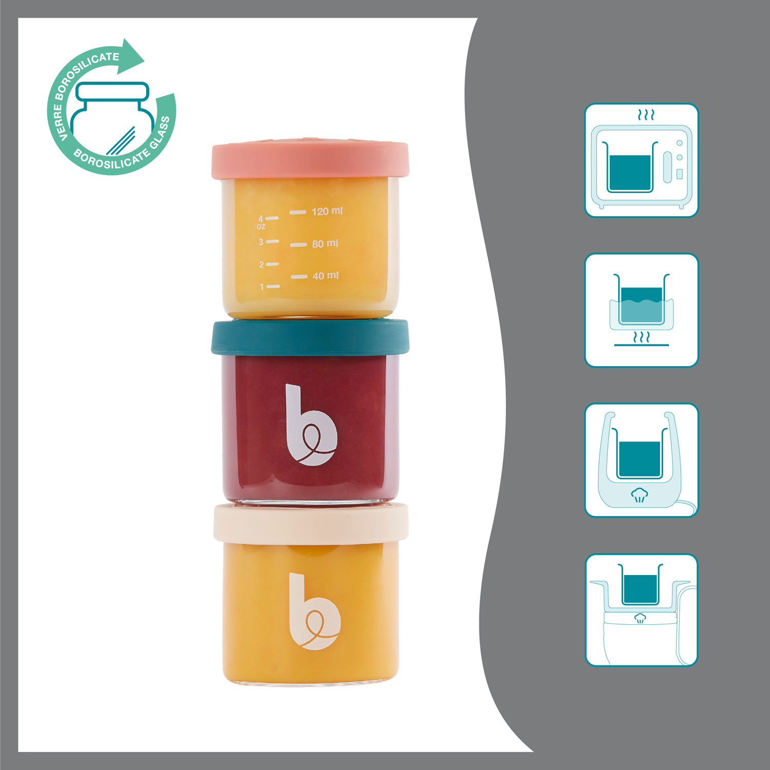 Babymoov Isy Glass Storage Bowl - 9-Pack