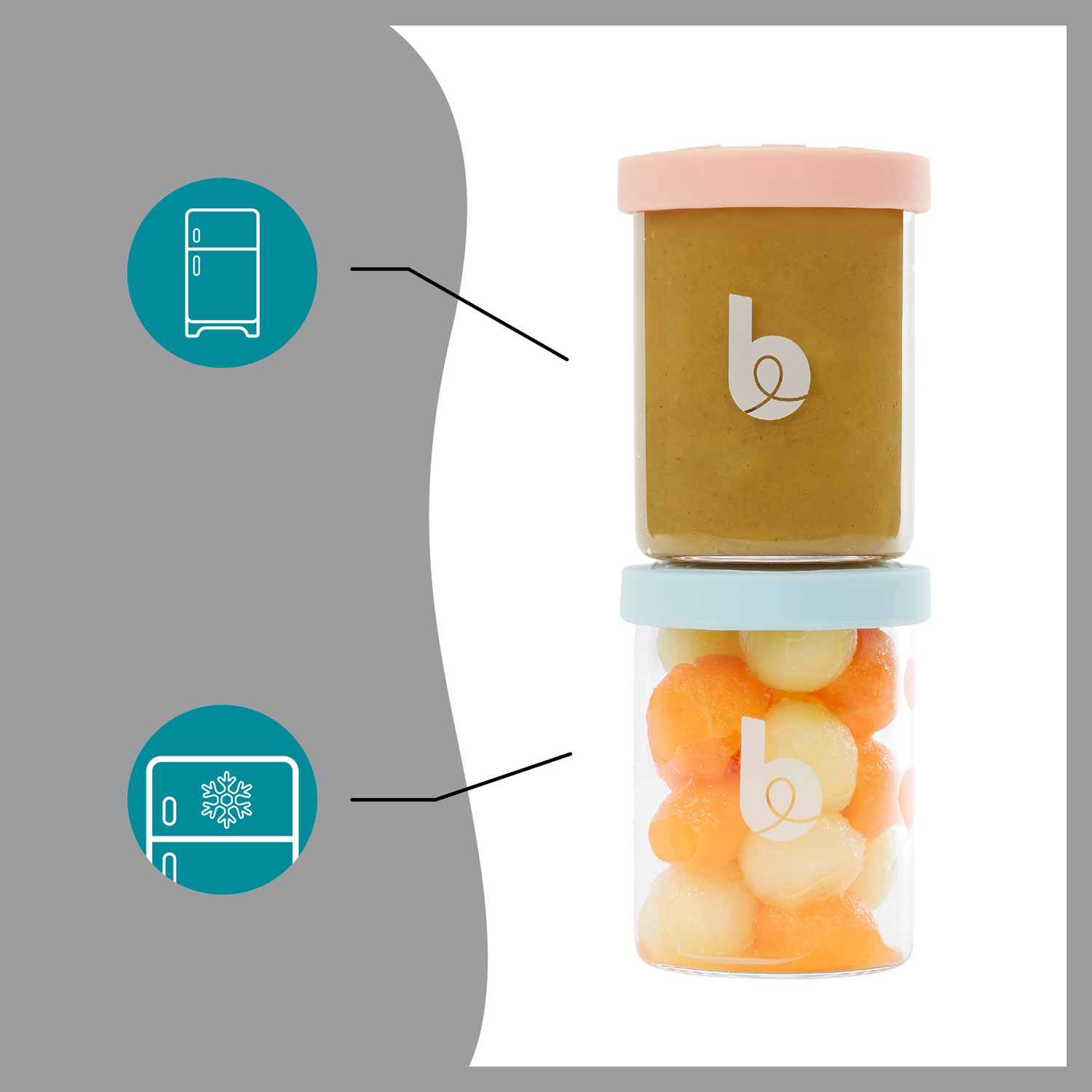 Babymoov Isy Glass Storage Bowl - 6-Pack