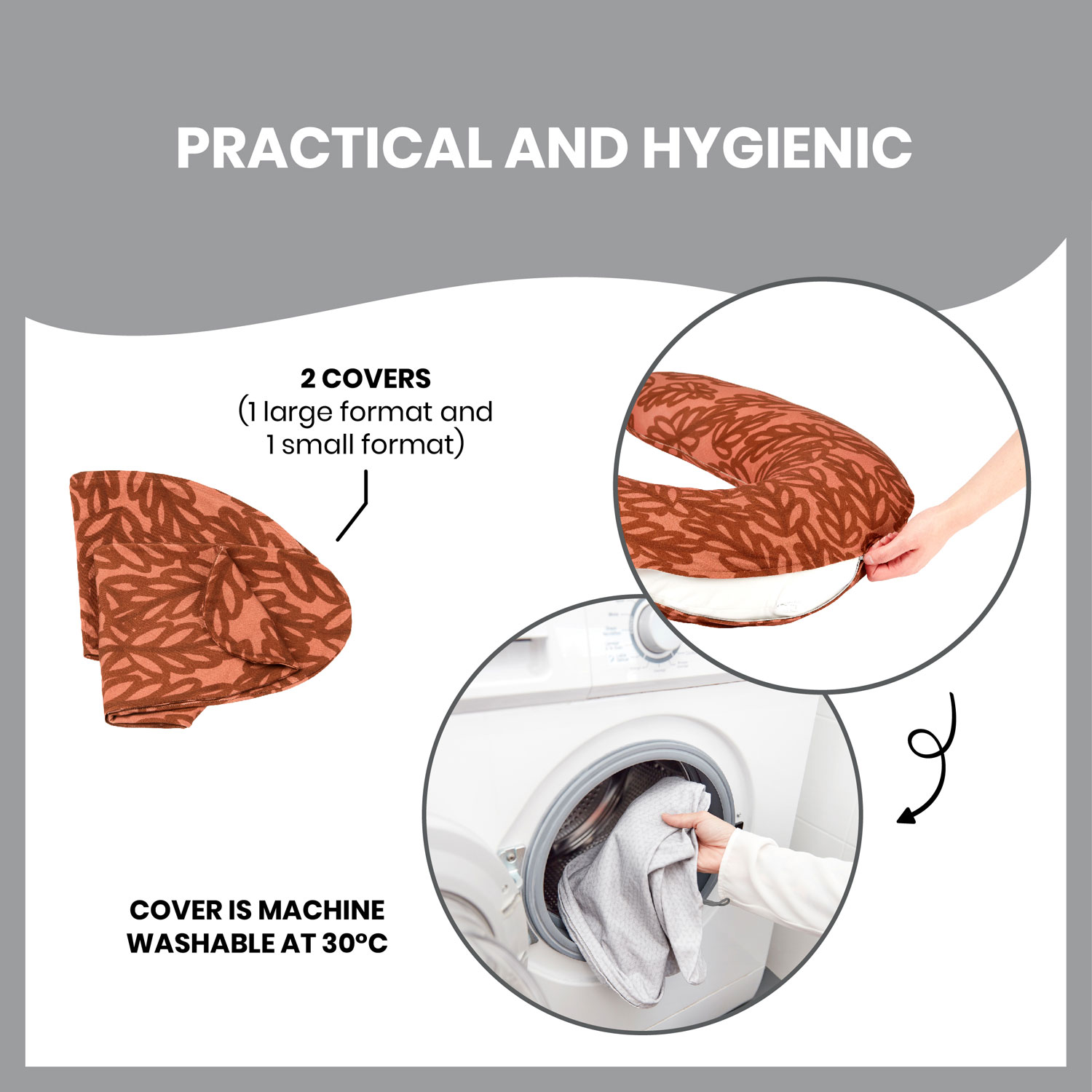 Coussin de maternité et d'allaitement 2-en-1 B.Love de Babymoov - Terre cuite