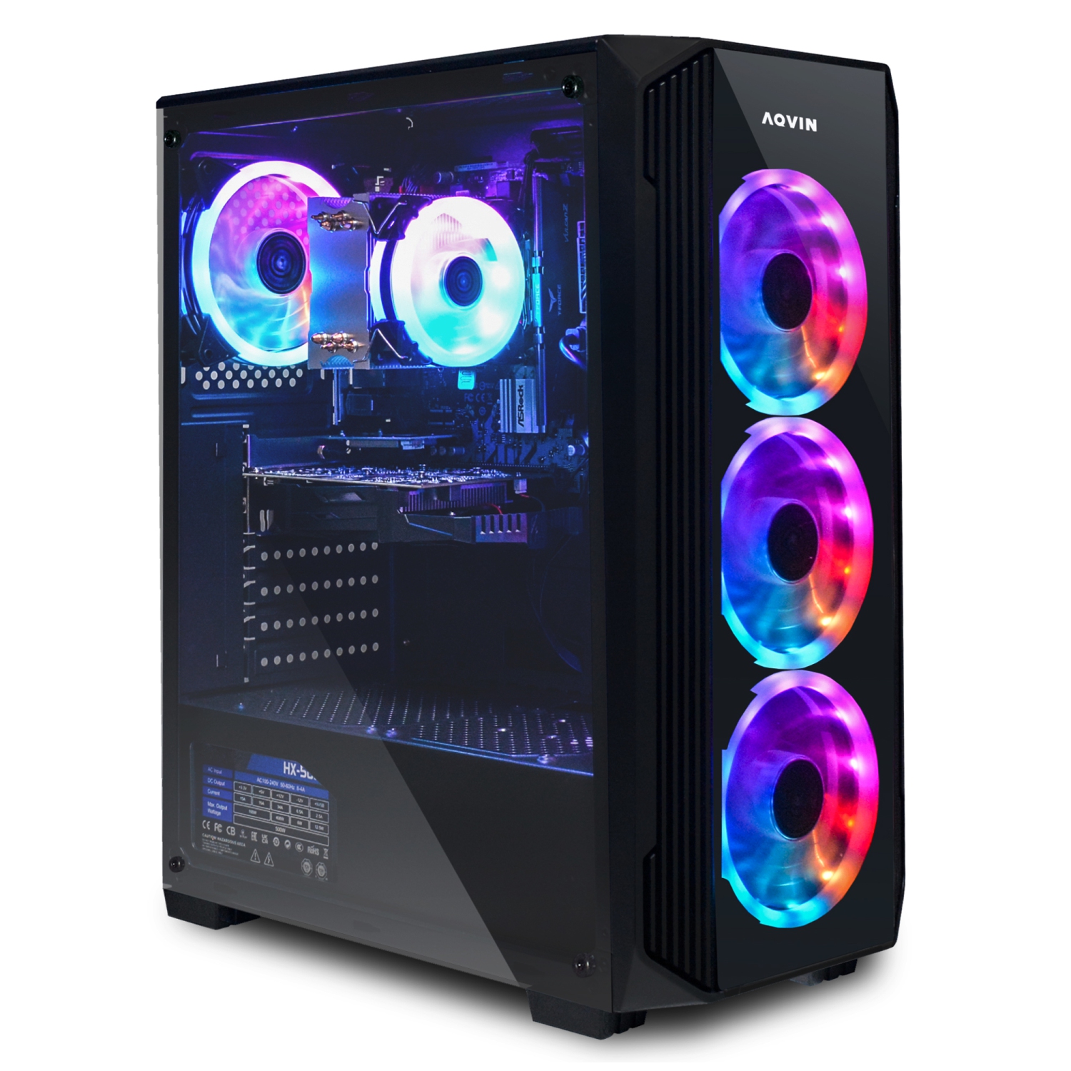 Refurbished (Excellent) Gaming PC AQVIN Desktop Computer Tower - Black, Intel Core i7 up to 4.0 GHz 1TB SSD 32GB DDR4 RAM, Radeon RX 580 8GB, Windows 10 Pro - Only at Best Buy