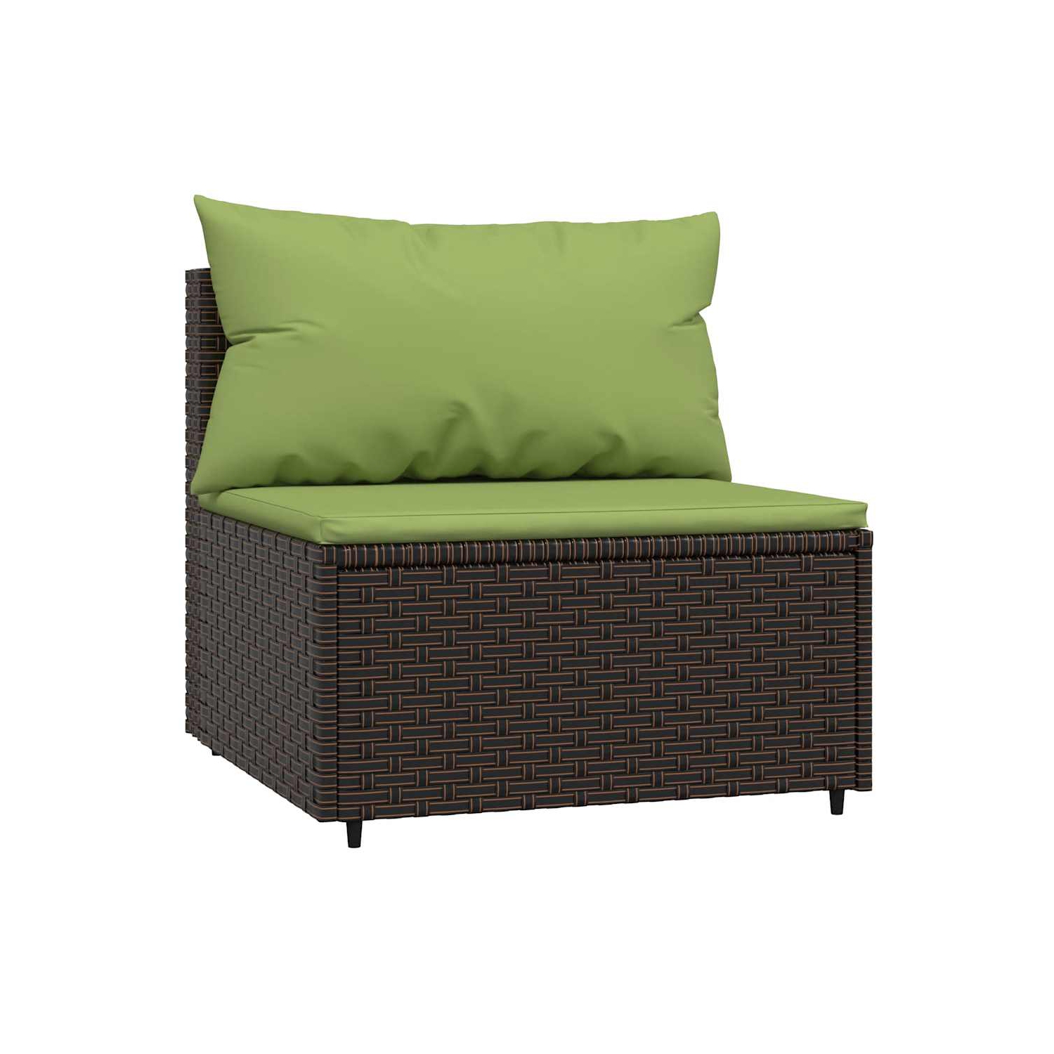 vidaXL 4 Piece Garden Lounge Set with Cushions Brown Poly Rattan