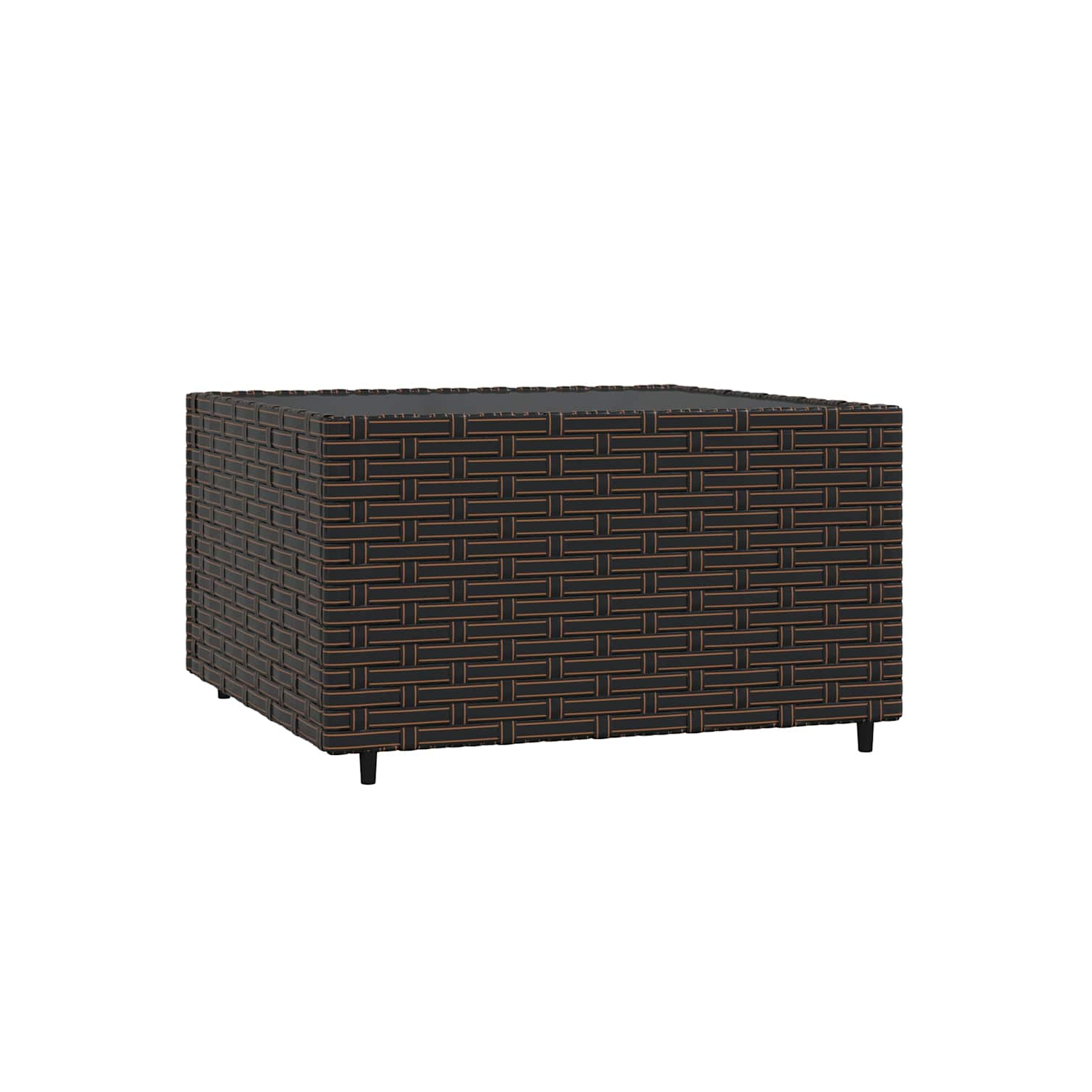 vidaXL 4 Piece Garden Lounge Set with Cushions Brown Poly Rattan