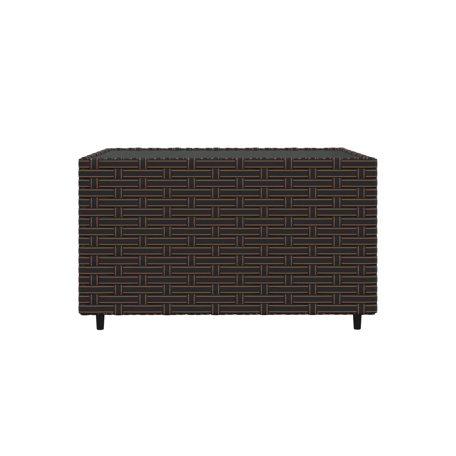 vidaXL 4 Piece Garden Lounge Set with Cushions Brown Poly Rattan