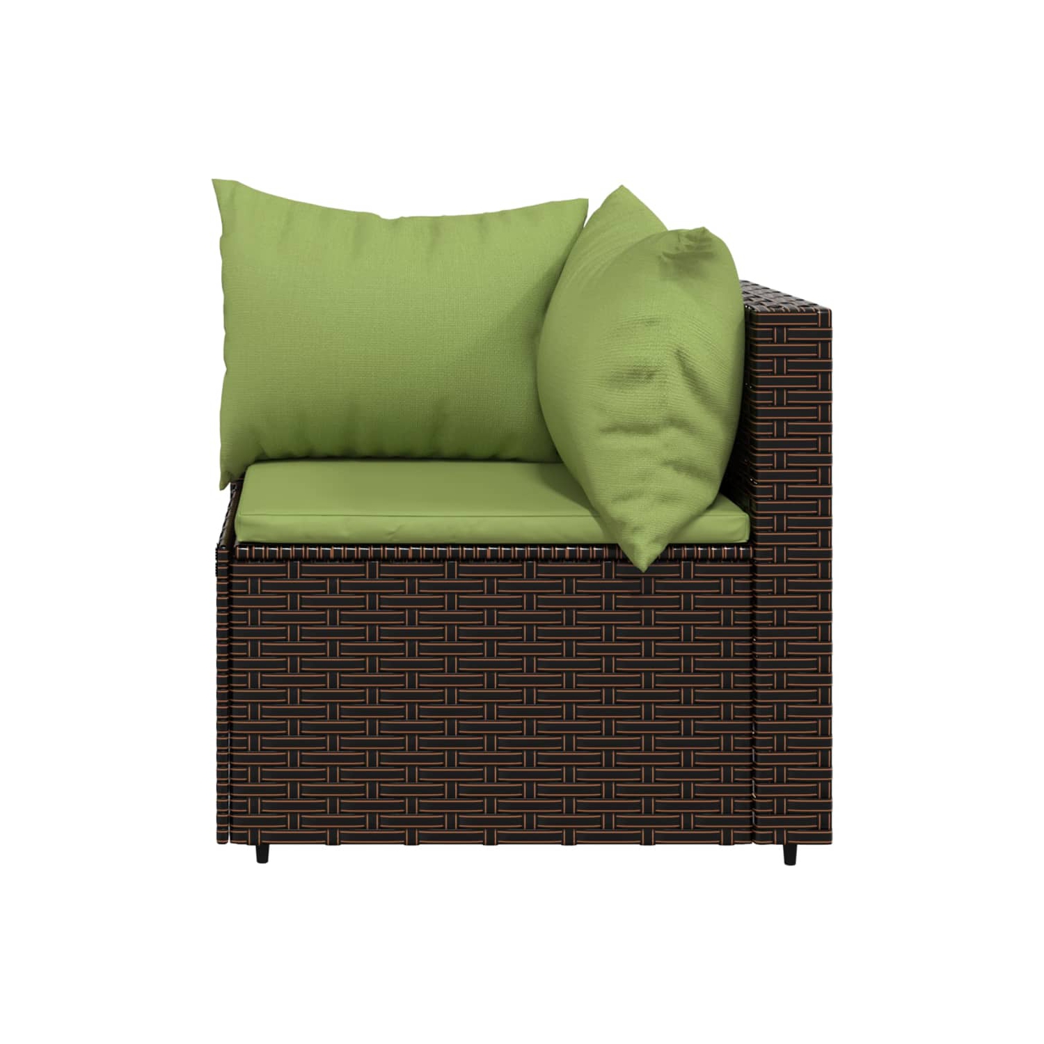 vidaXL Garden Corner Sofas with Cushions 2 pcs Brown Poly Rattan
