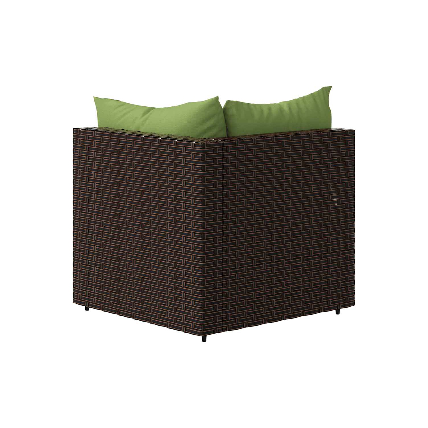 vidaXL Garden Corner Sofas with Cushions 2 pcs Brown Poly Rattan