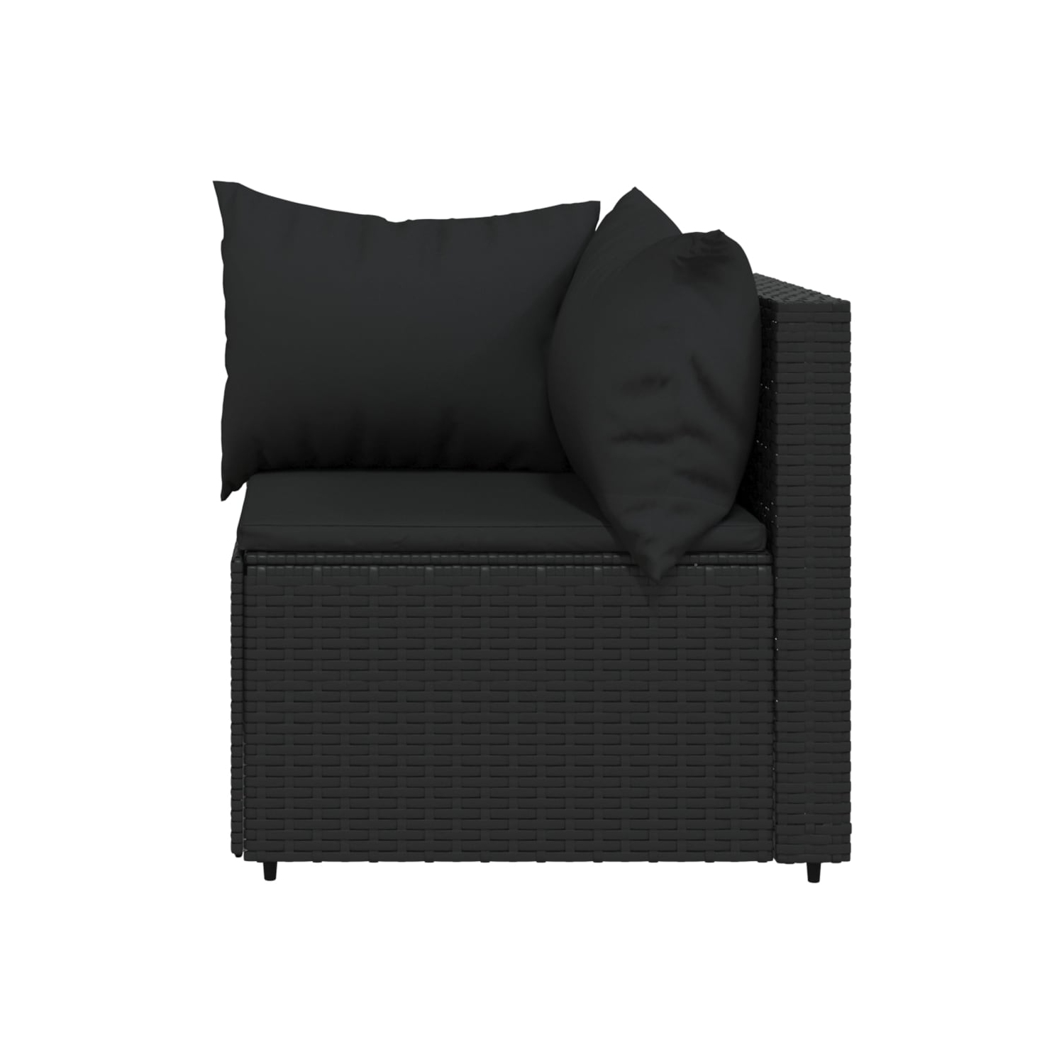 vidaXL 3 Piece Garden Lounge Set with Cushions Black Poly Rattan