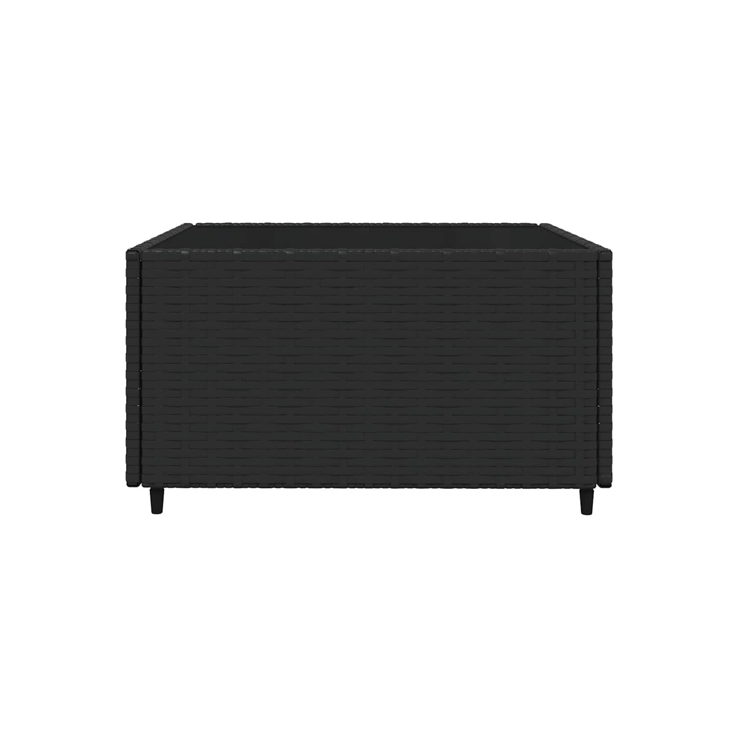 vidaXL 3 Piece Garden Lounge Set with Cushions Black Poly Rattan