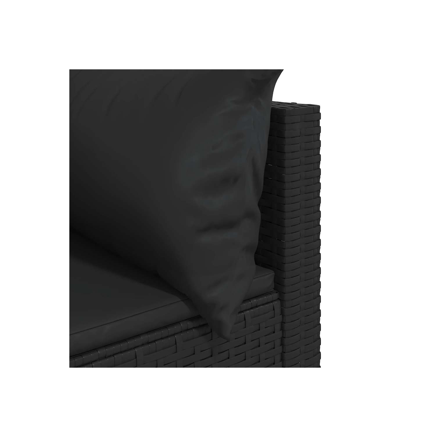 vidaXL 3 Piece Garden Lounge Set with Cushions Black Poly Rattan