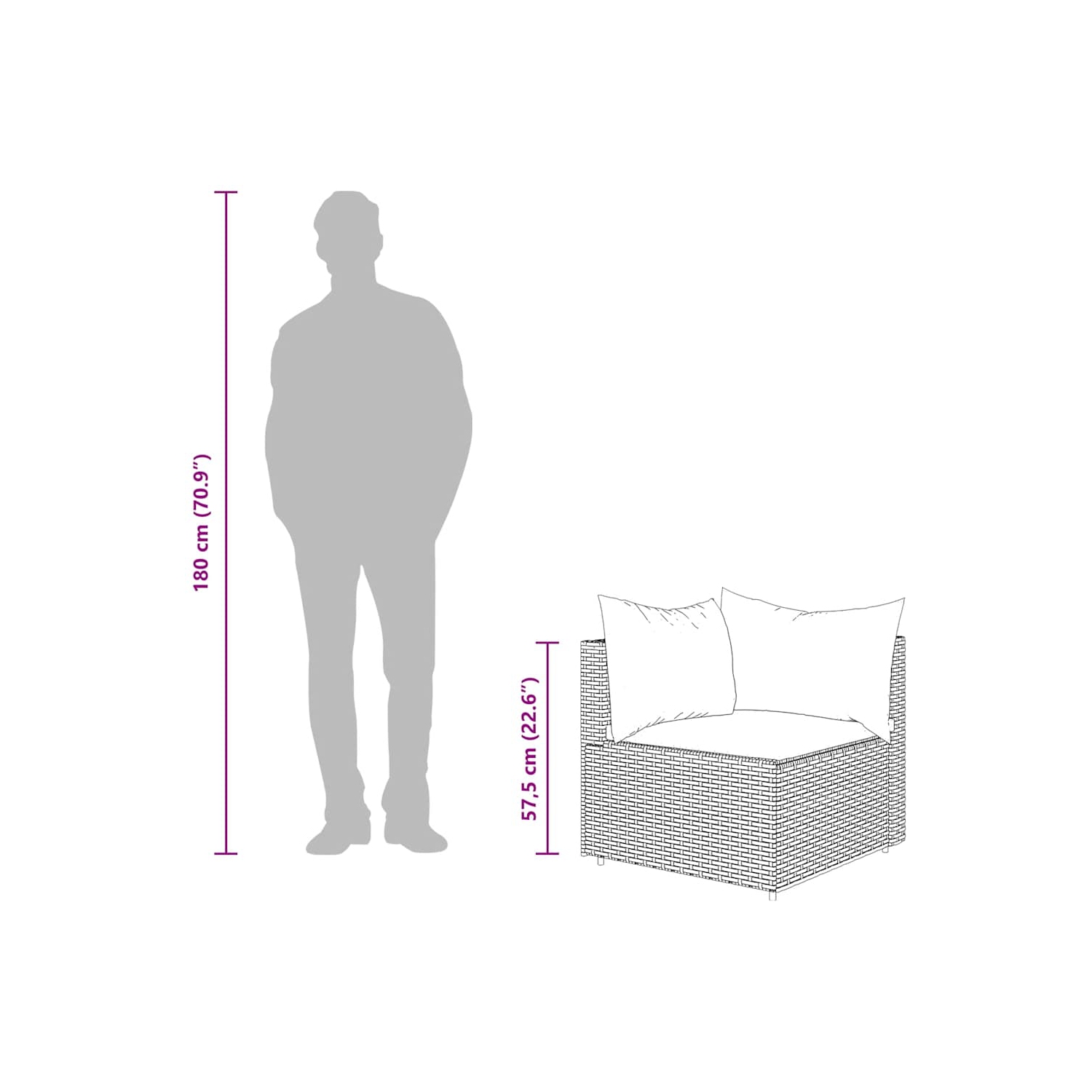 vidaXL 3 Piece Garden Lounge Set with Cushions Black Poly Rattan