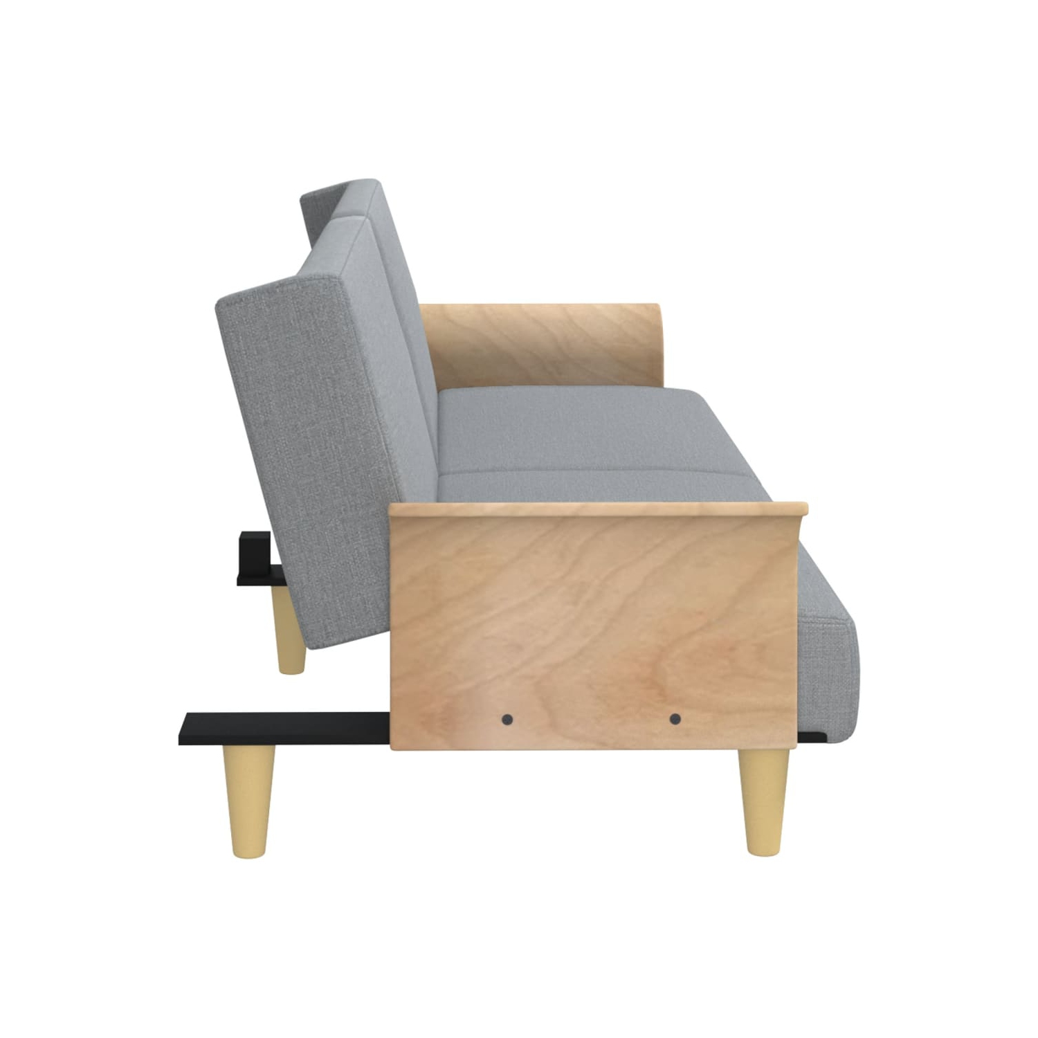 vidaXL Sofa Bed with Armrests Light Grey Fabric