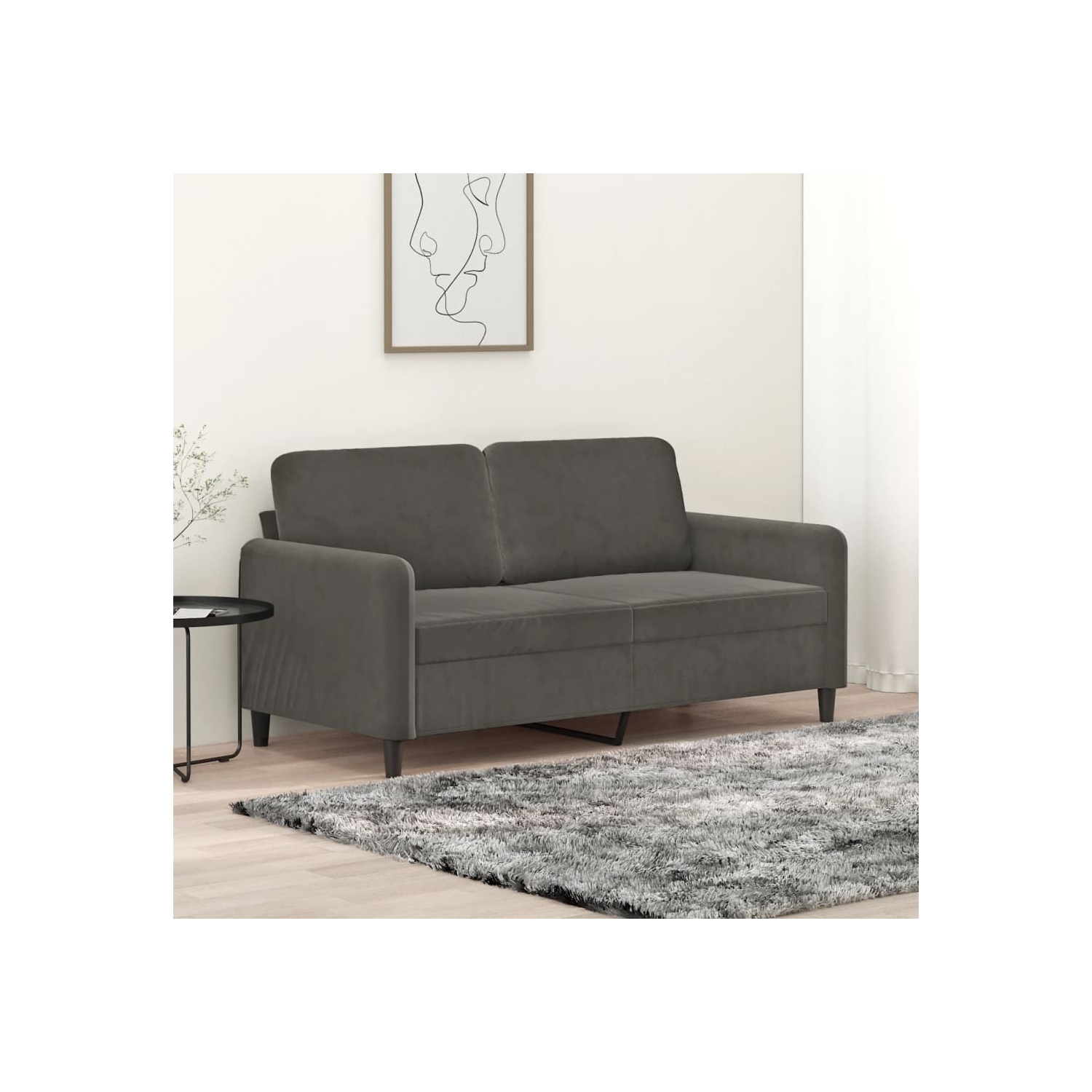 vidaXL 2-Seater Sofa Dark Grey 140 cm Velvet