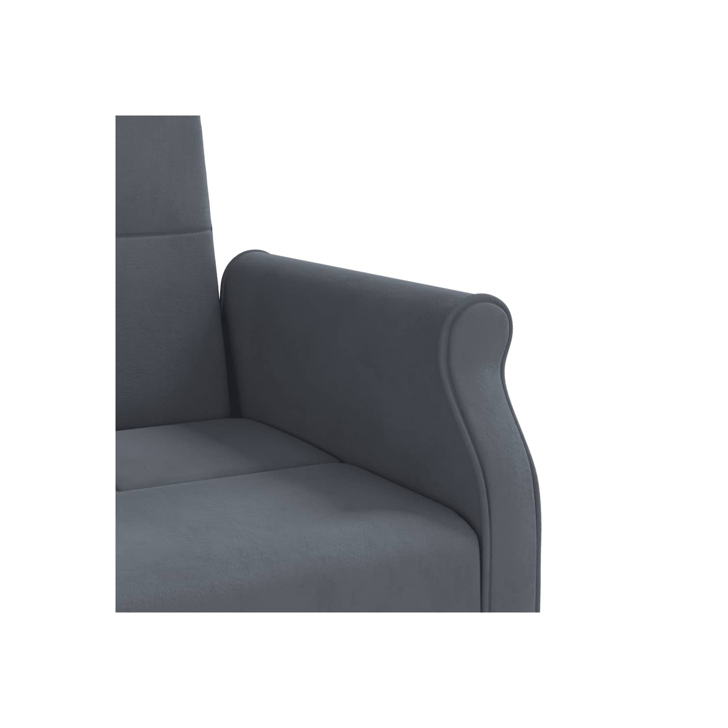 vidaXL Sofa Bed with Cushions Dark Grey Velvet