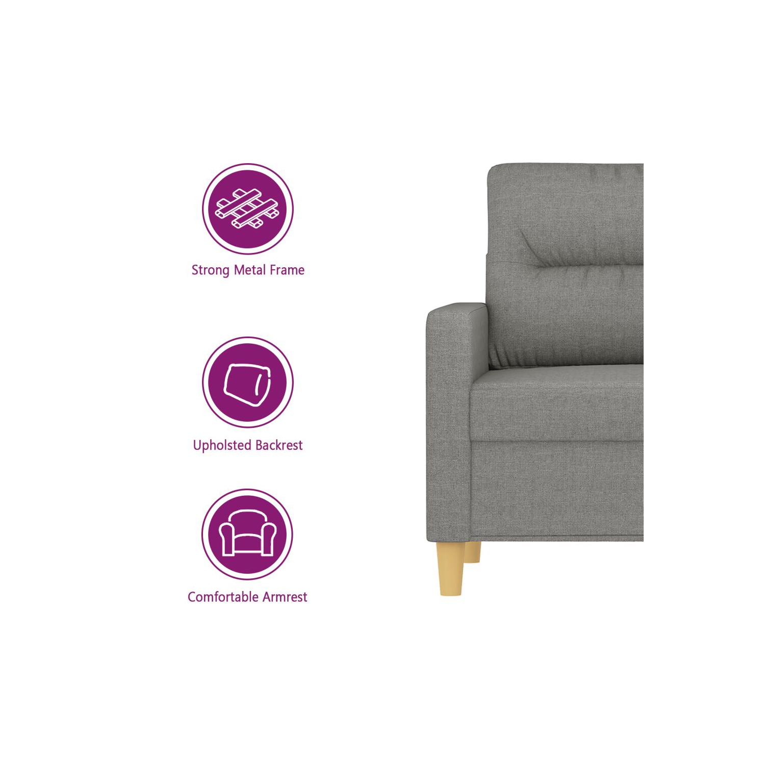 vidaXL Sofa Chair Dark Grey 60 cm Fabric