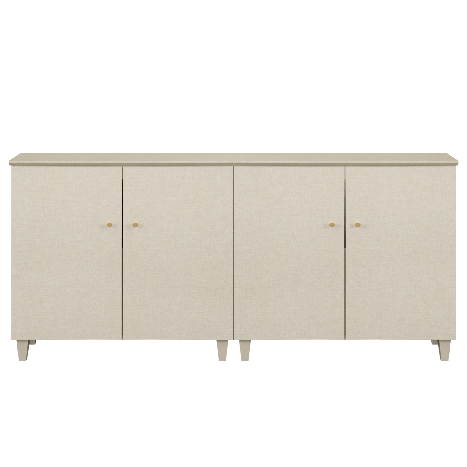 WAMPAT 2-in-1 Extra Storage Cabinets with Doors, Beige Wood Accent Cabinet Kitchen Sideboard Buffet Bar Table, Floor Cupboard with 6 Compartments for