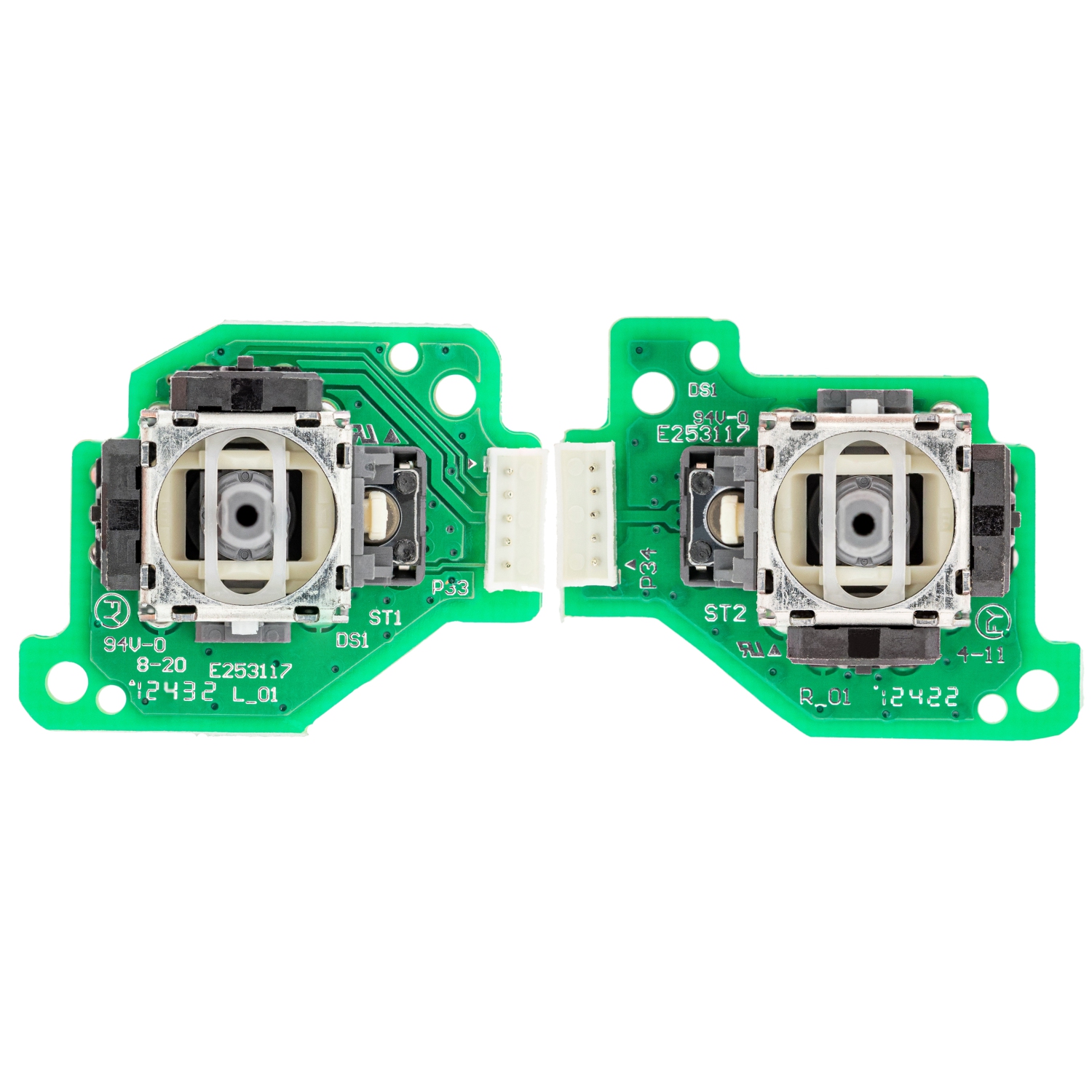 Manche analogique 3D de rechange avec carte de circuits imprimés compatible avec le GamePad de Nintendo Wii U (ensemble de 2 pièces)