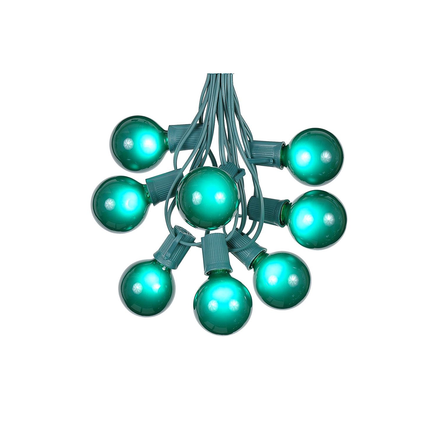 G50 Patio String Lights with 125 Globe Bulbs – Indoor Outdoor String Lights – Market Bistro Café String Lights – Patio Garden Umbrella Globe Lights -