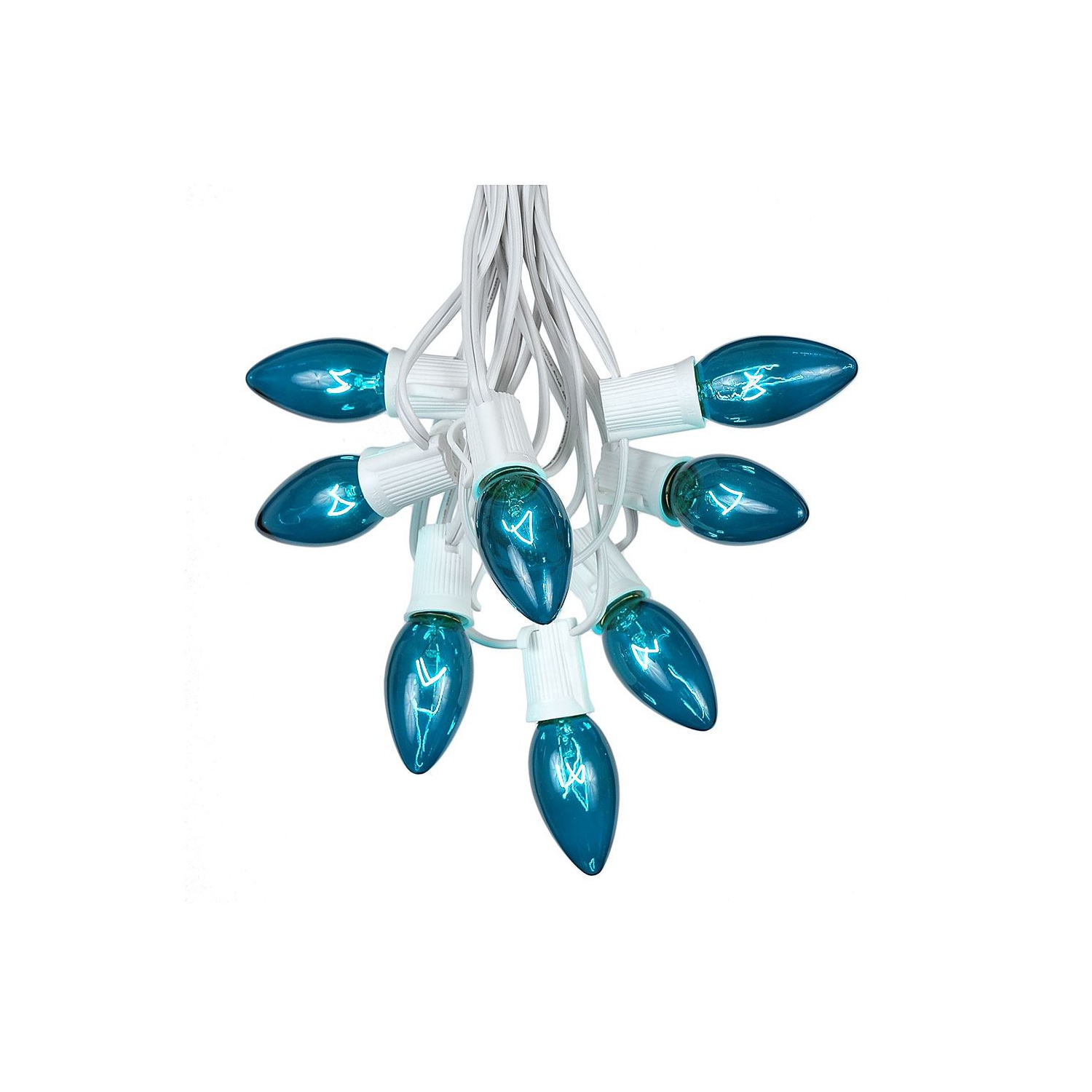 Novelty Lights Hanging Incandescent Christmas String Lights - Retro Traditional C9 Indoor/Outdoor Light Set w/ 25 Mini Bulbs For Roof Lines, Patios