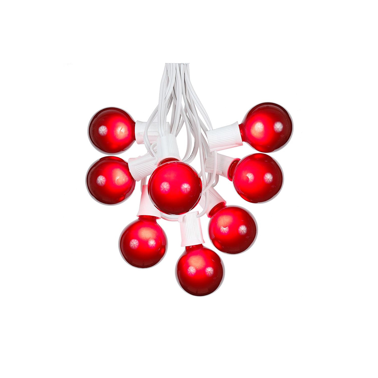 G50 Patio String Lights with 25 Globe Bulbs – Wedding Outdoor String Lights – Market Bistro Café String Lights – Patio Garden Umbrella Globe Lights -